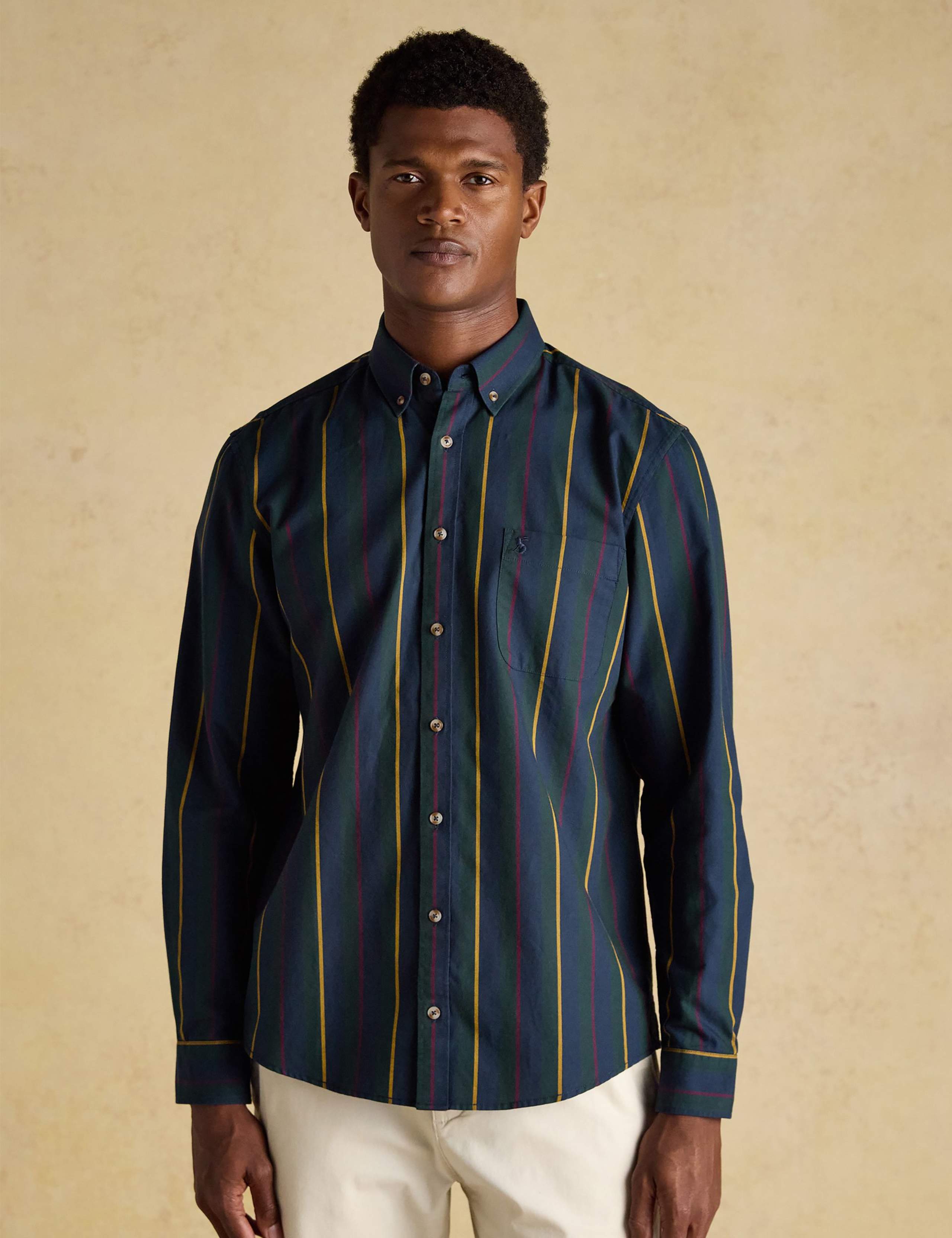 Regular Fit Pure Cotton Stripe Oxford Shirt