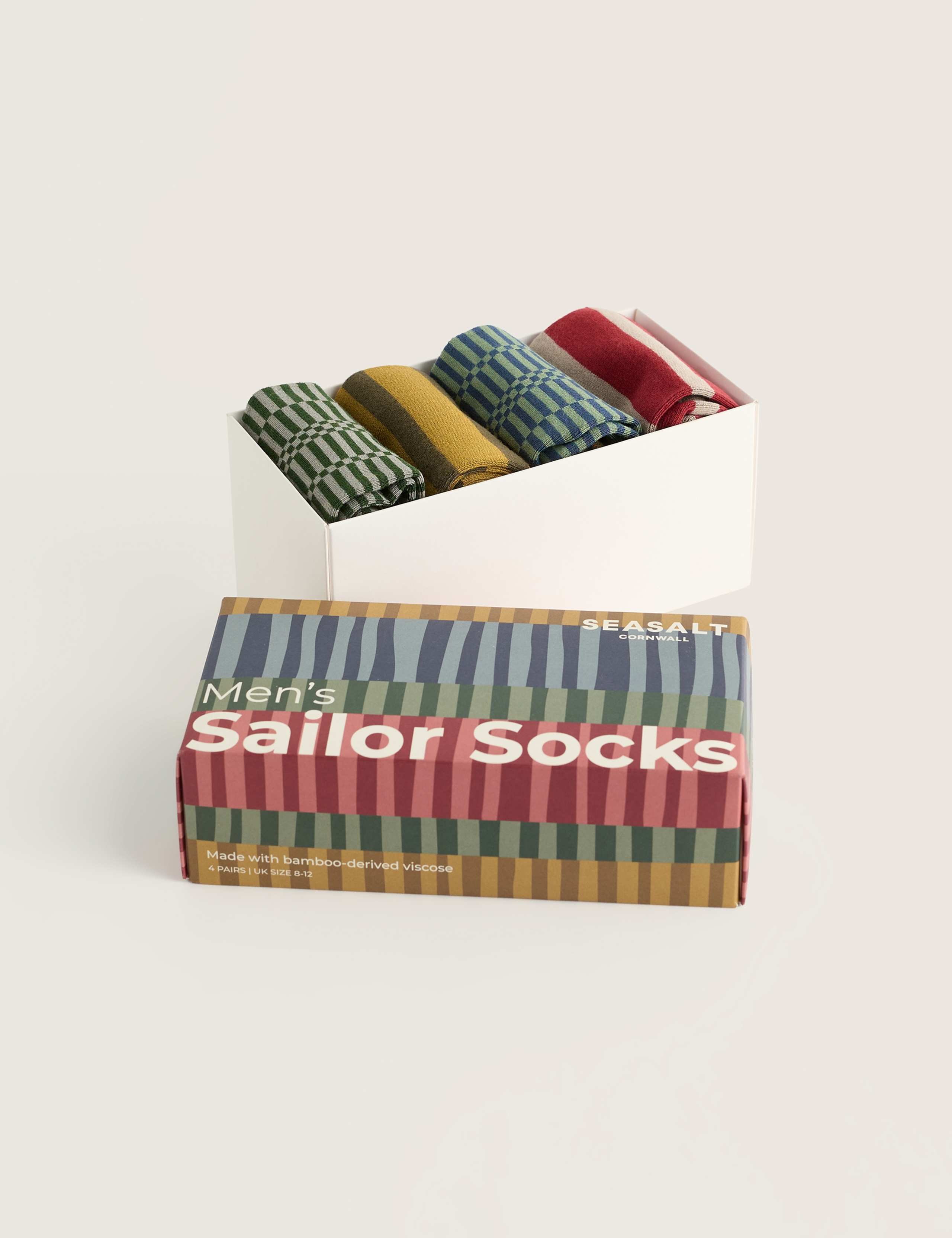 4pk Assorted Striped Socks