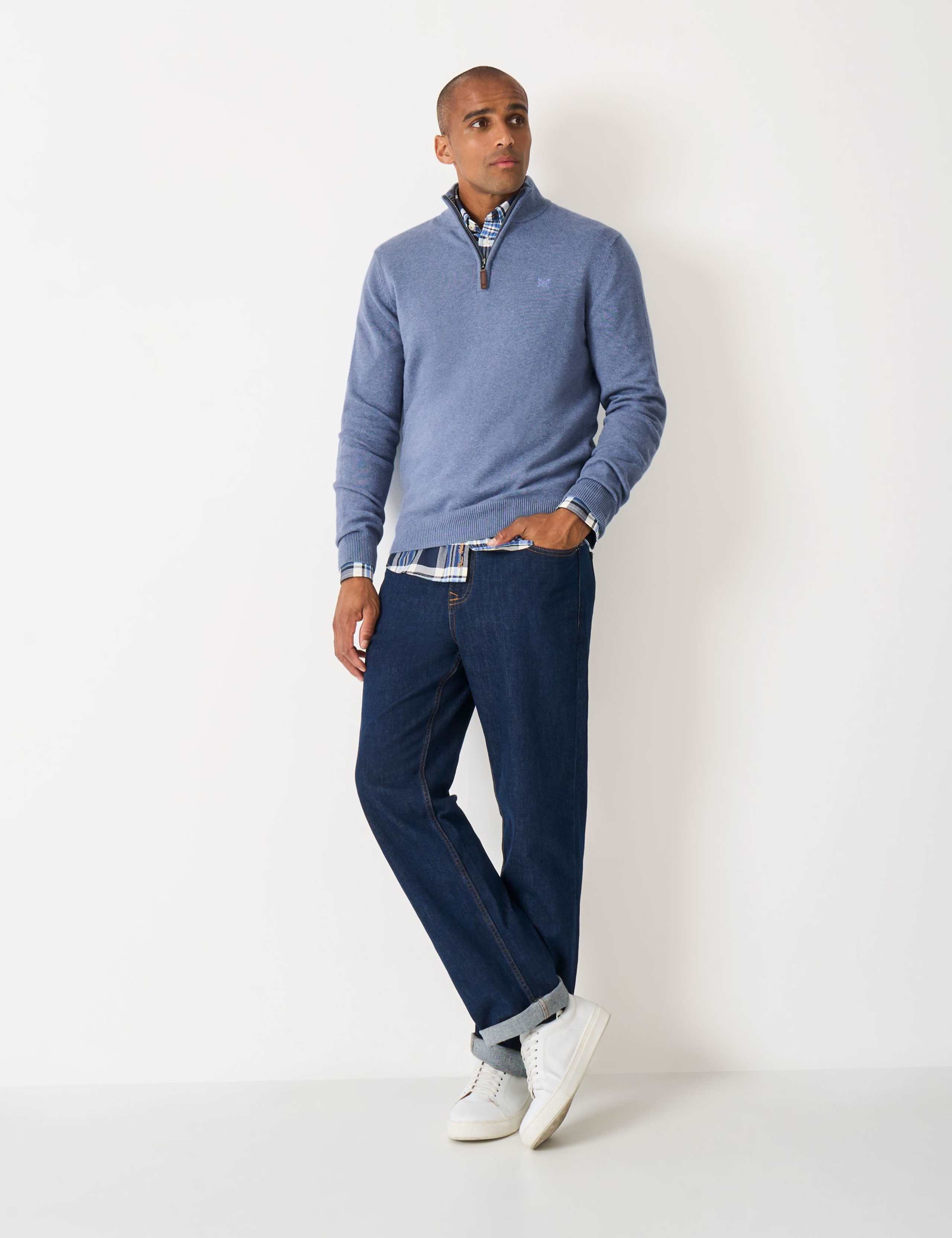 Pure Cotton Half Zip Jumper
