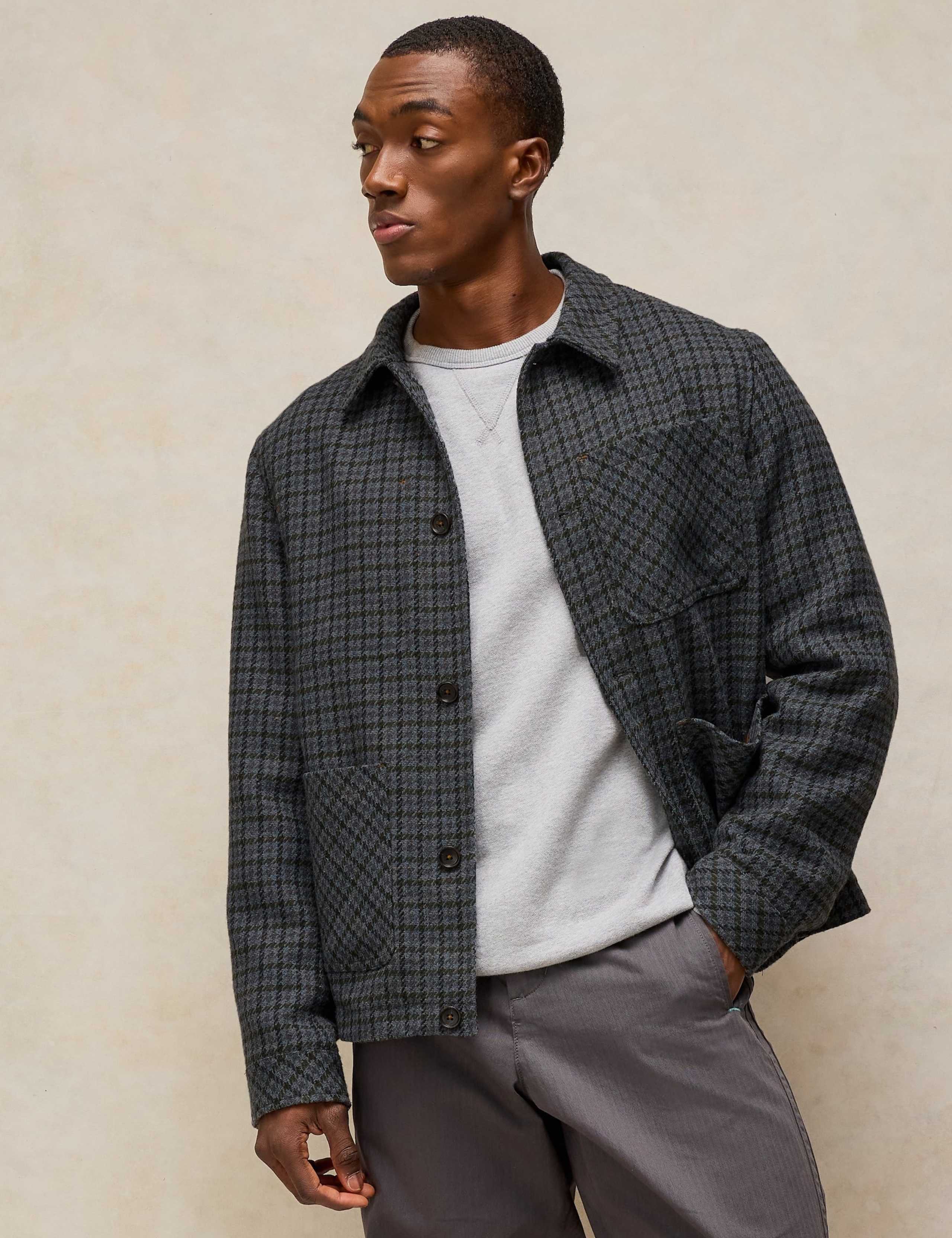Houndstooth Jacket with Wool