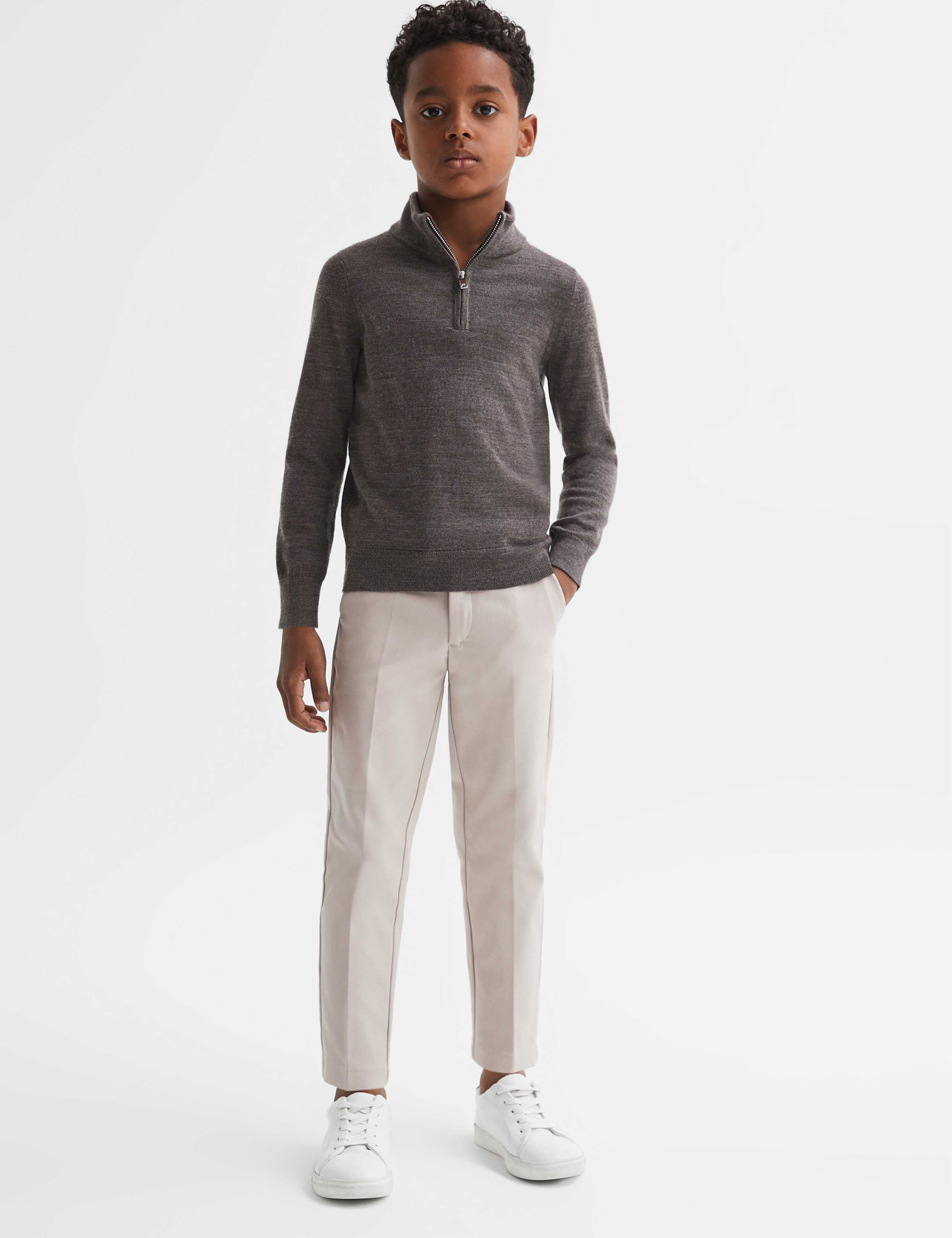 Slim Cotton Rich Trousers (3-14 Yrs)