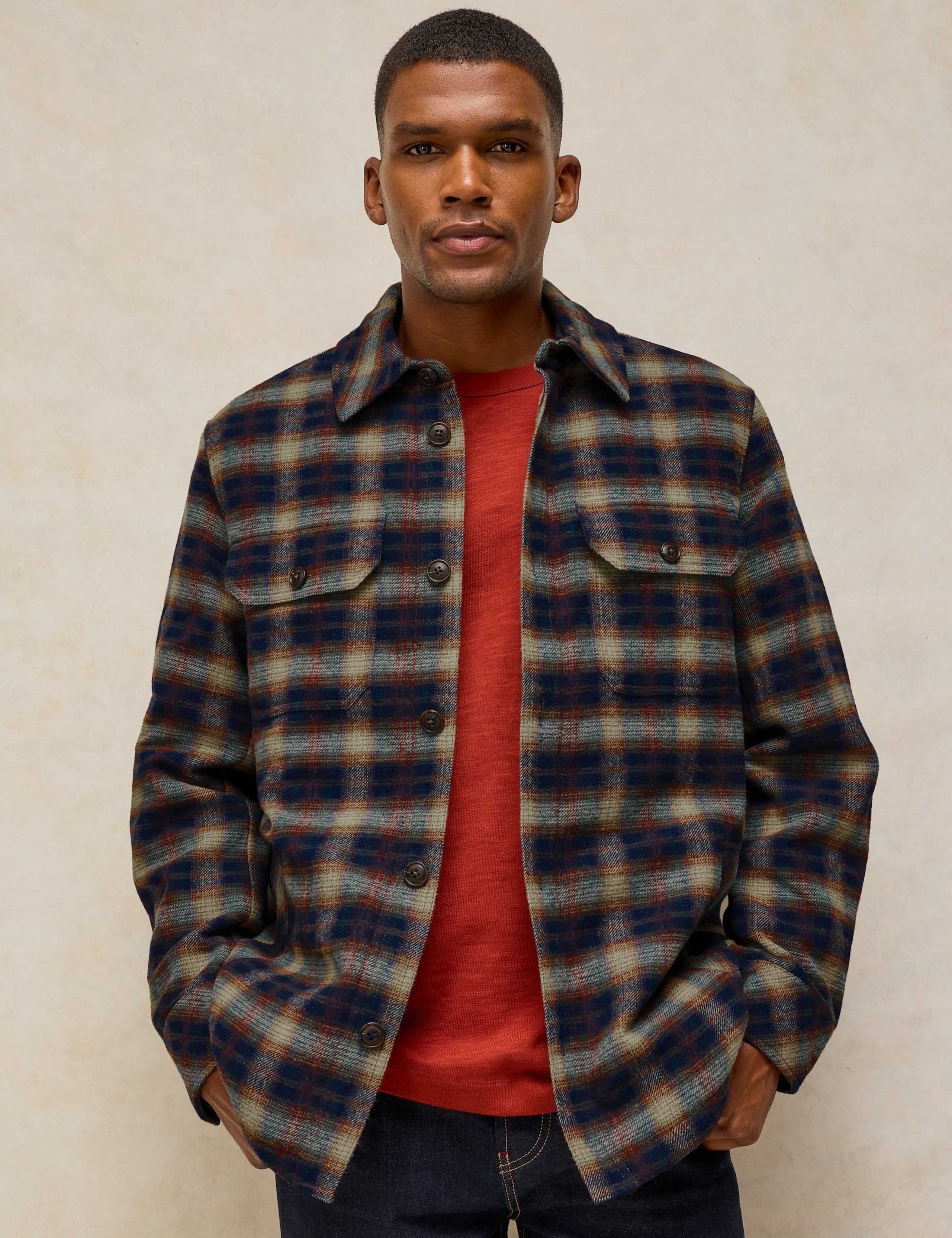 Check Jacket with Wool