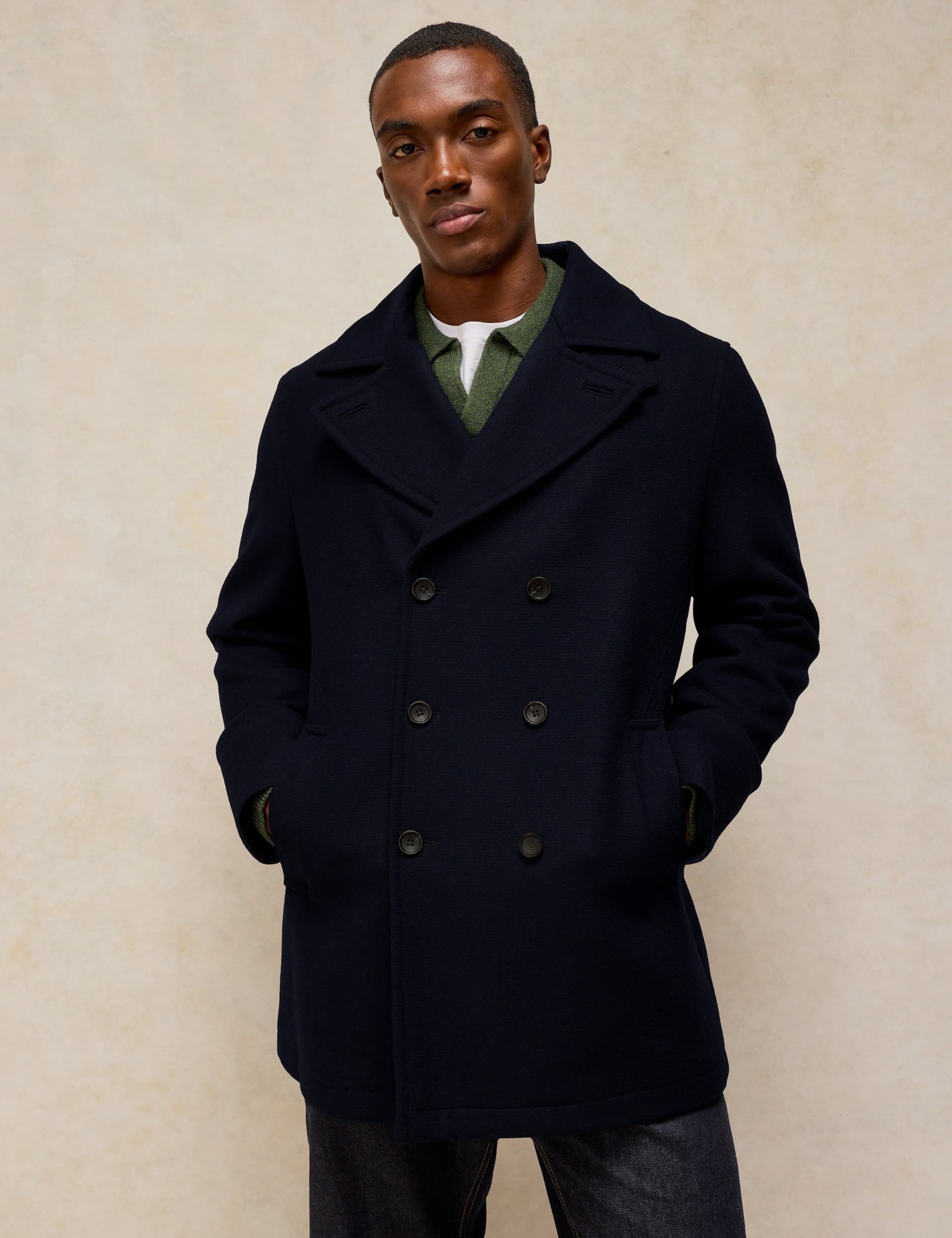 Wool Blend Pea Coat