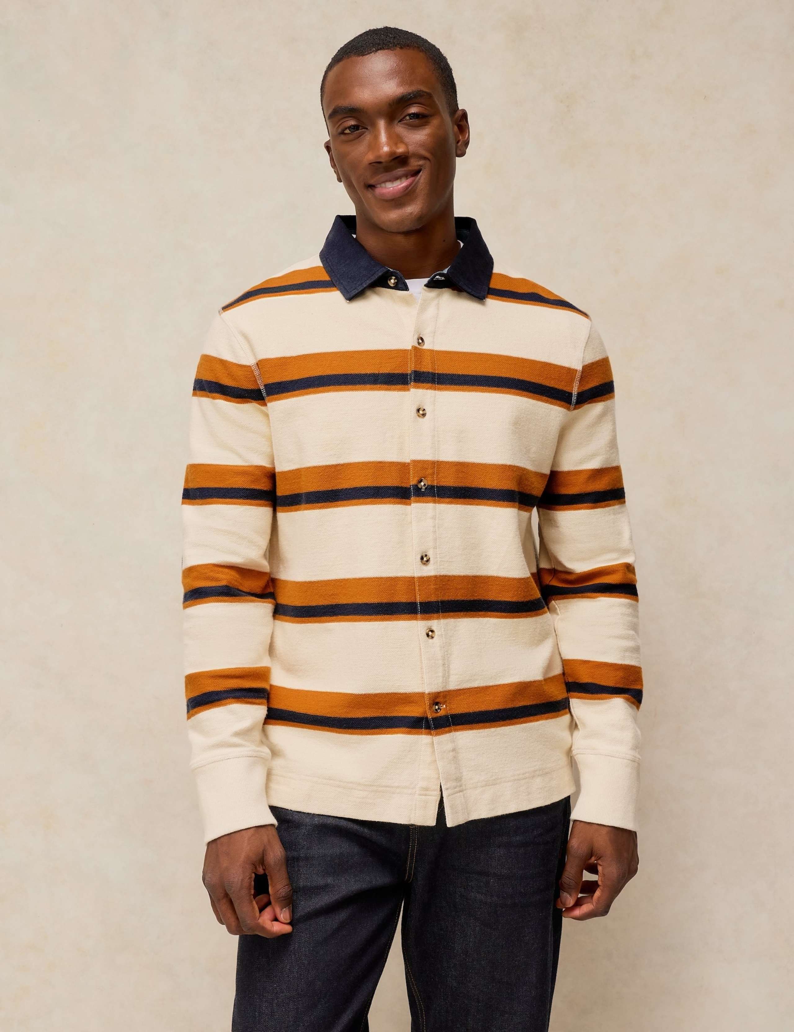 Pure Cotton Striped Rugby Shirt