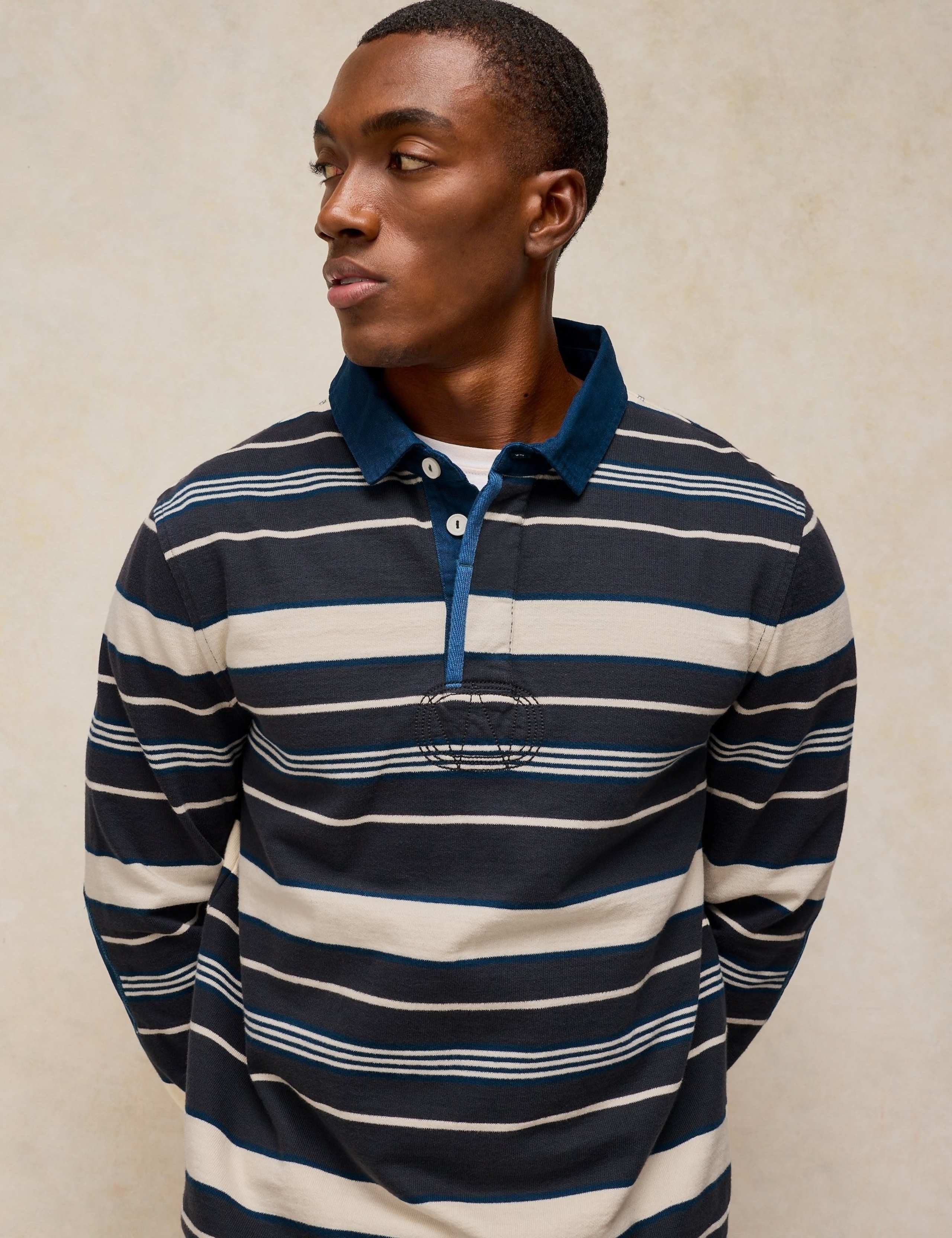Pure Cotton Striped Rugby Shirt