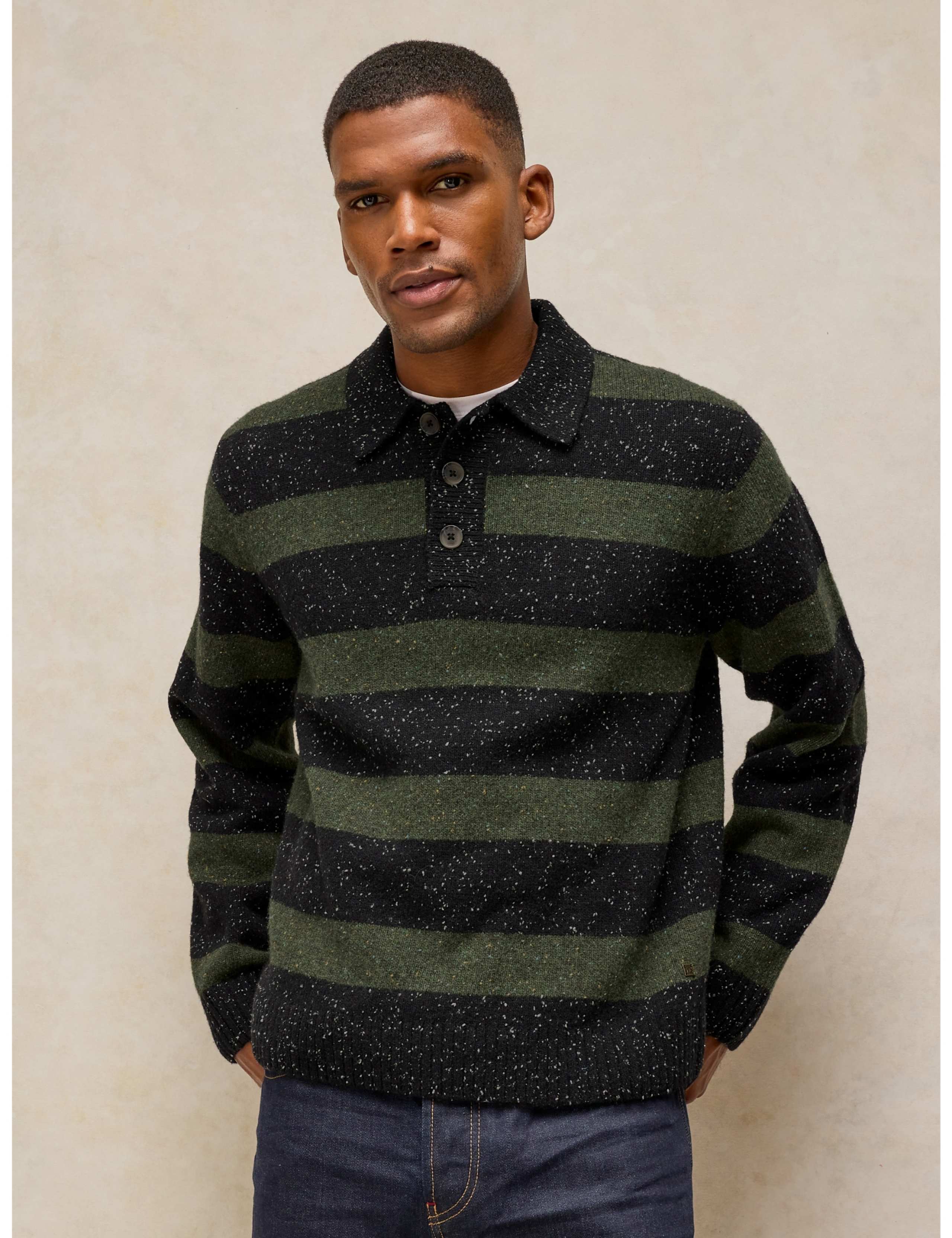Lambswool Rich Striped Rugby Shirt
