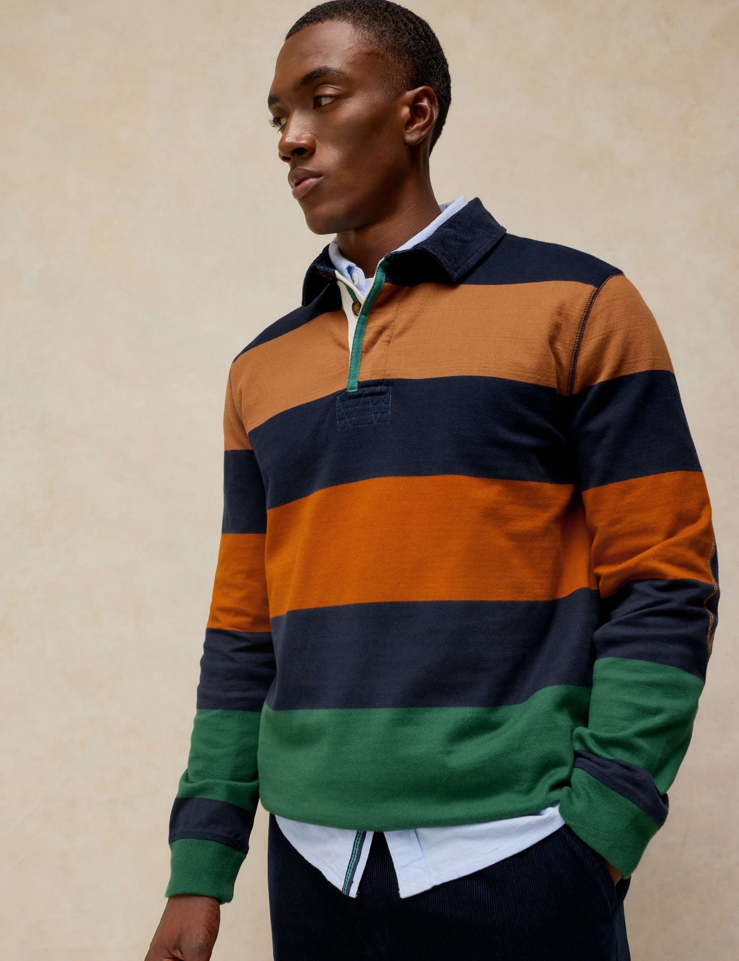 Pure Cotton Striped Rugby Shirt