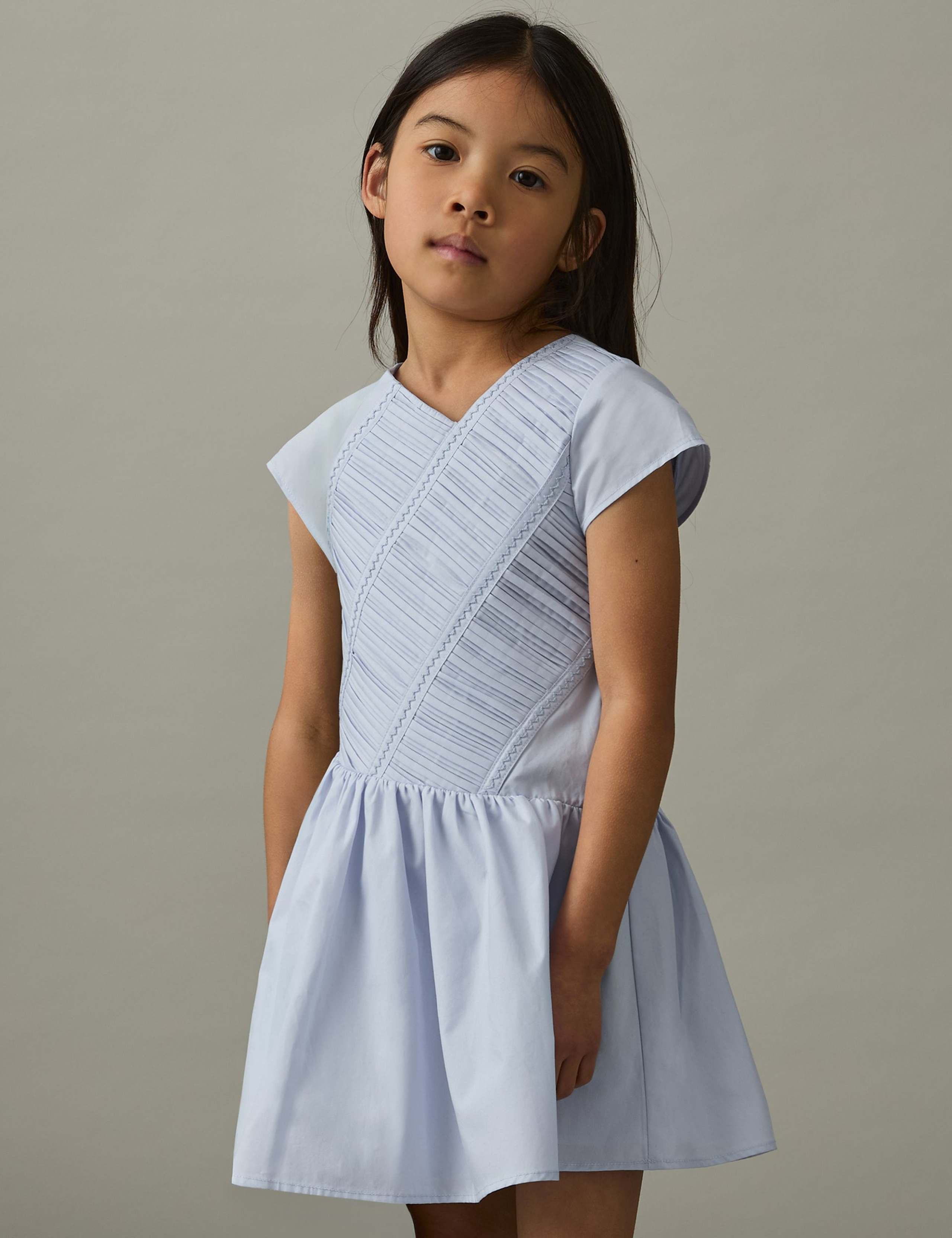Pure Cotton Shirred Dress (4-14 Yrs)