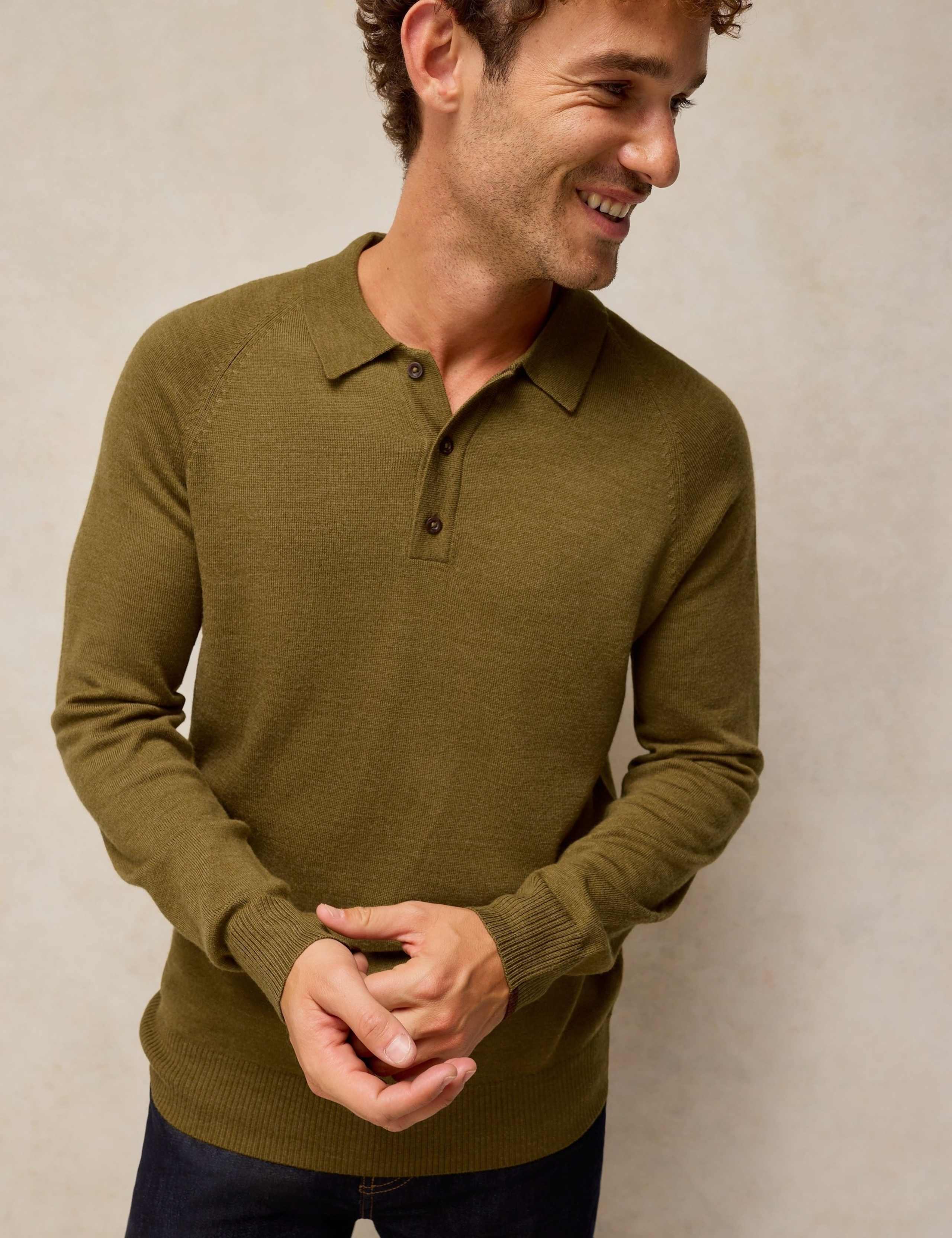 Pure Merino Wool Knitted Polo Shirt