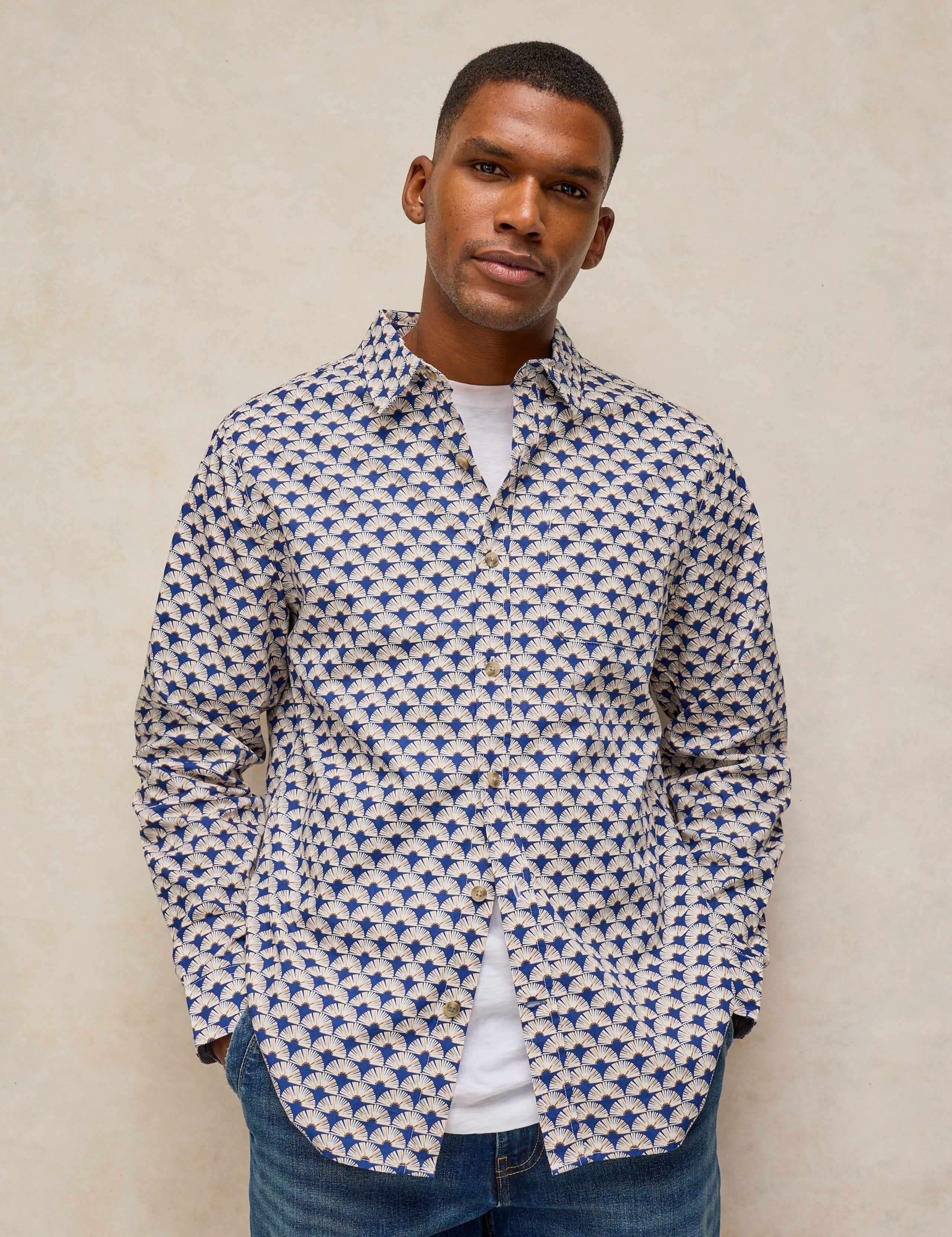 Cotton Printed Oxford Shirt