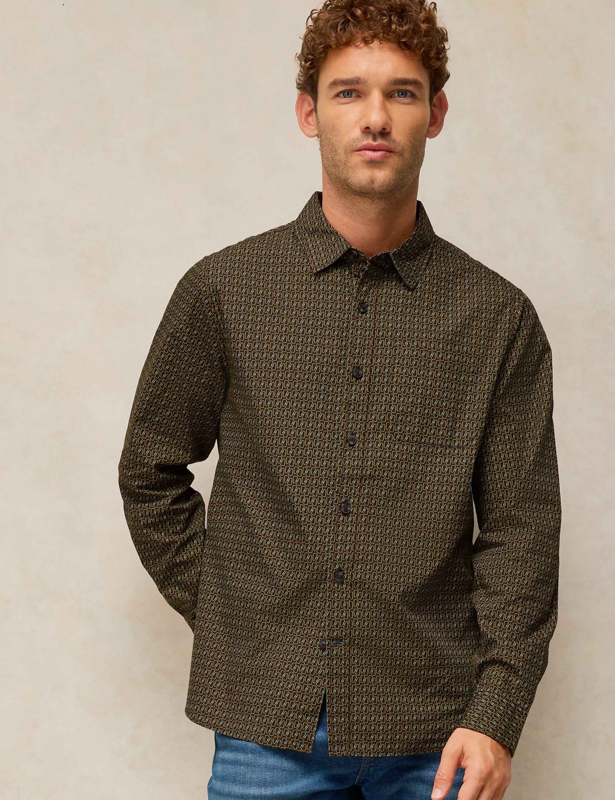 Cotton Printed Oxford Shirt