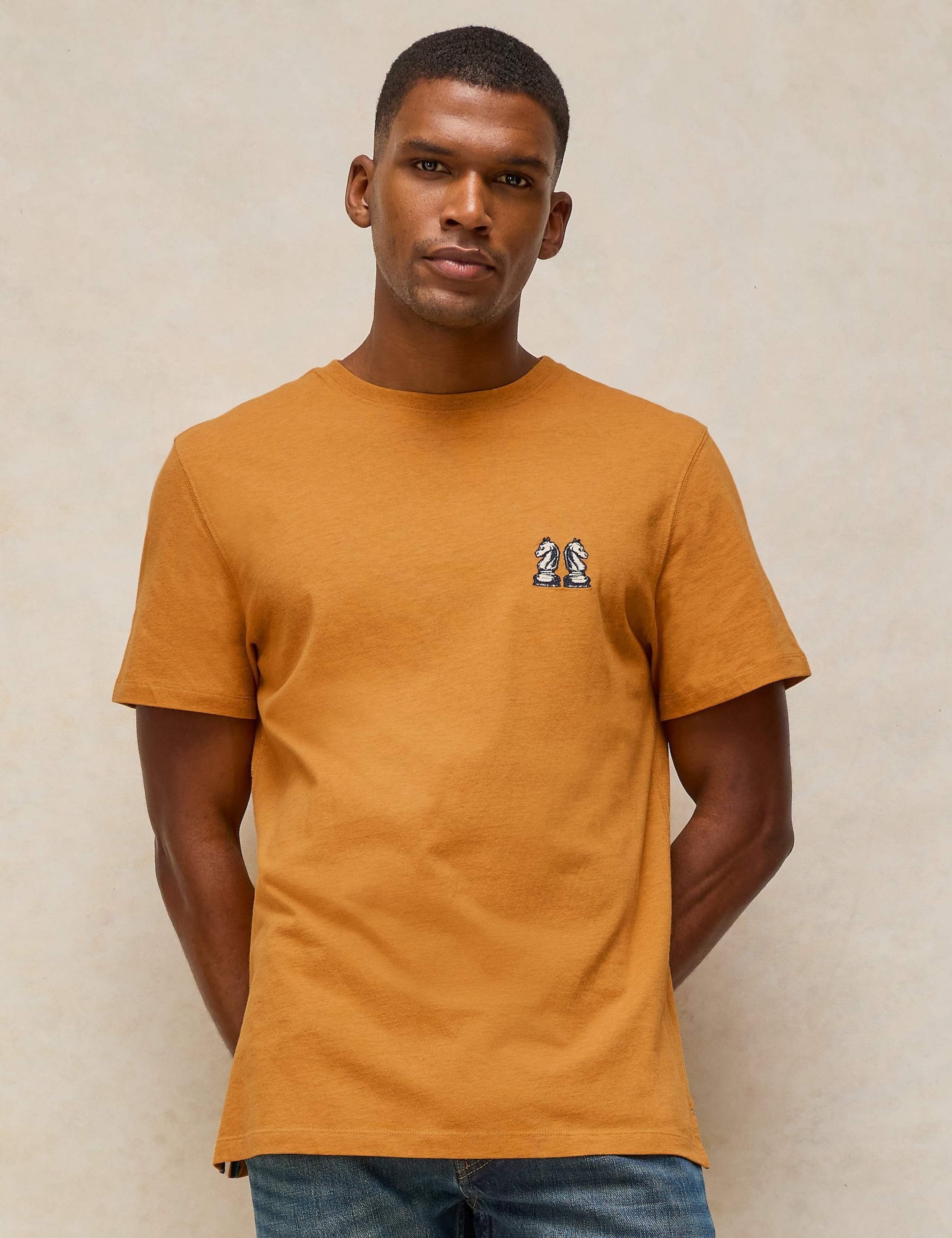Cotton Rich Embroidered Crew Neck T-Shirt