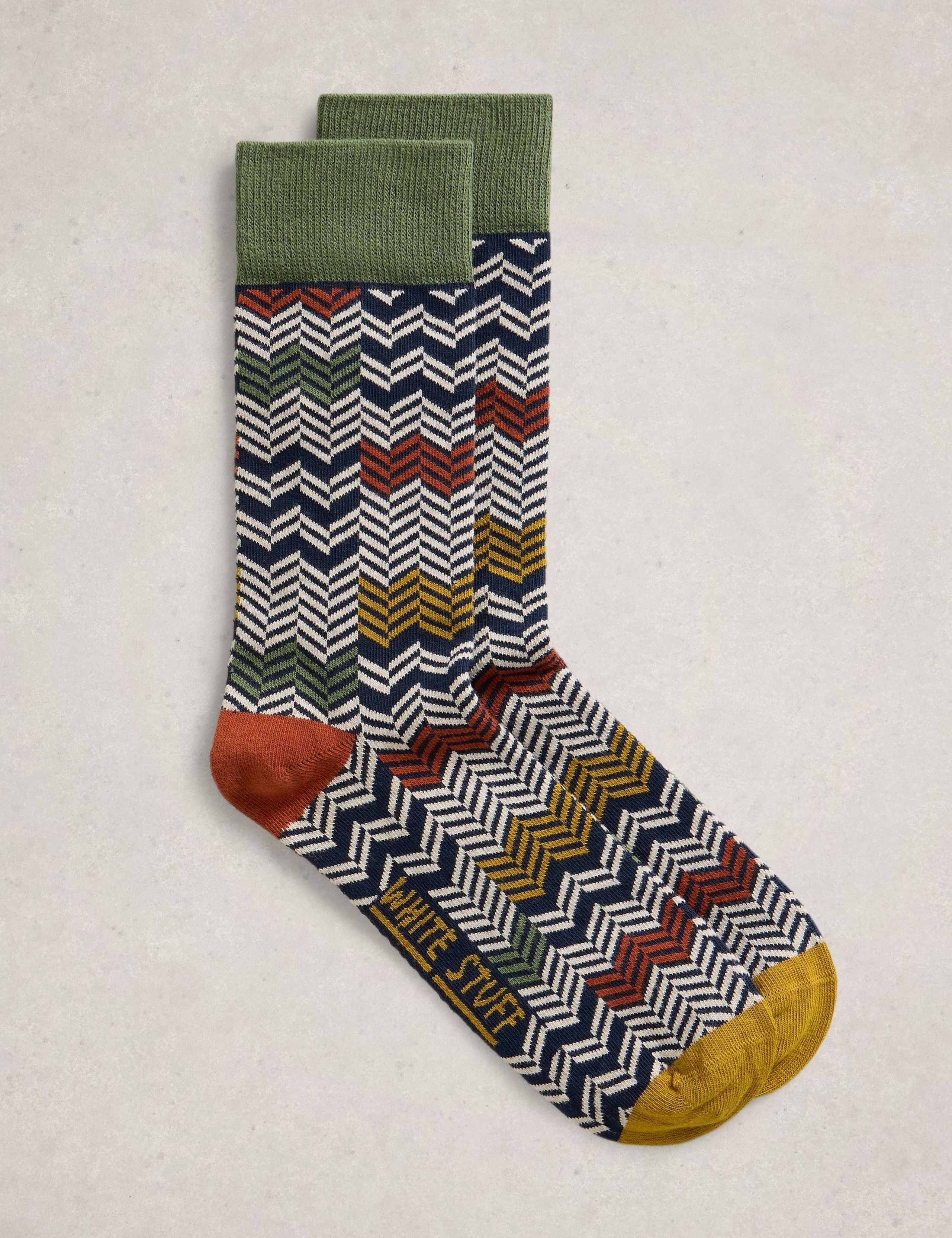 Geometric Cotton Rich Socks