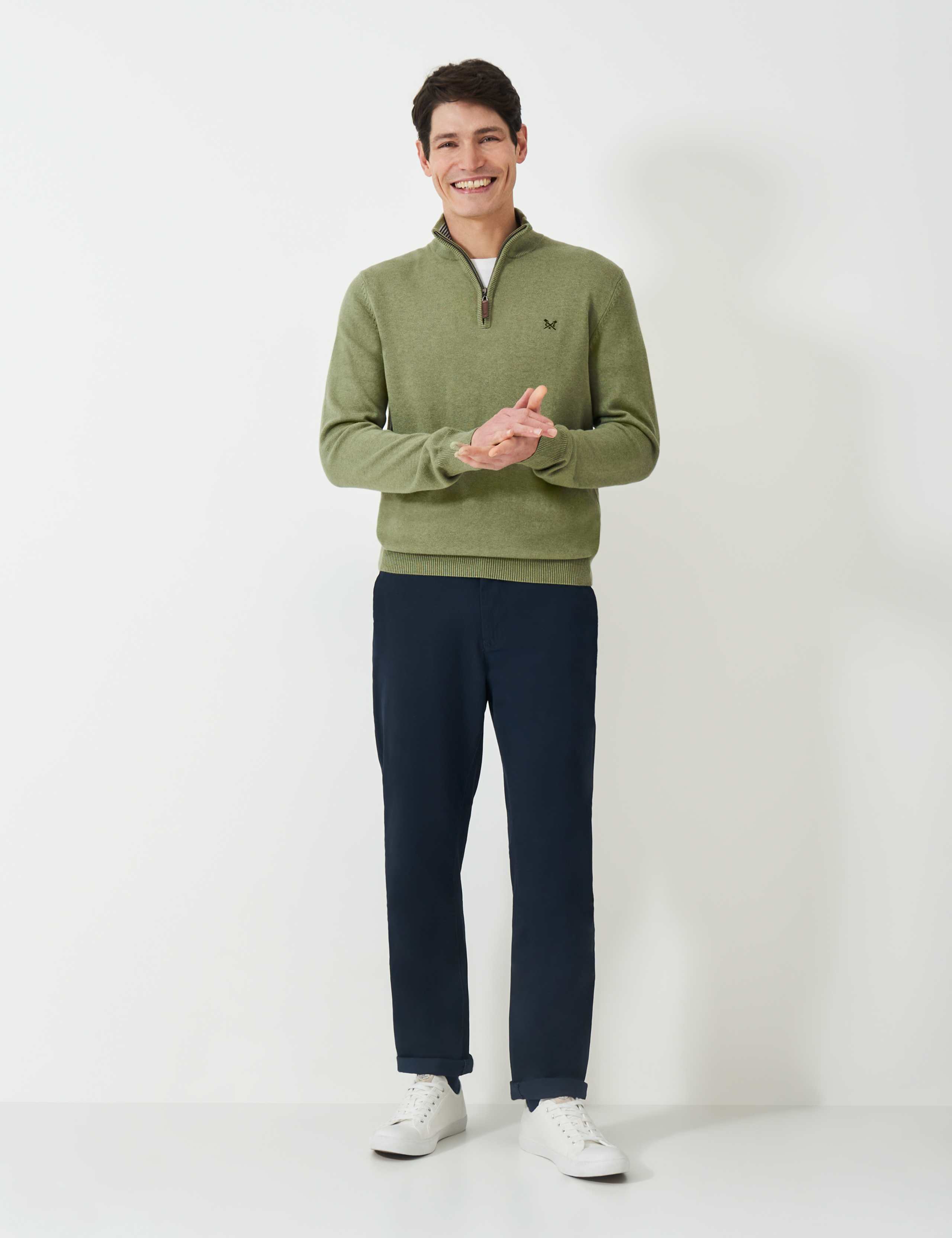 Pure Cotton Half Zip Jumper