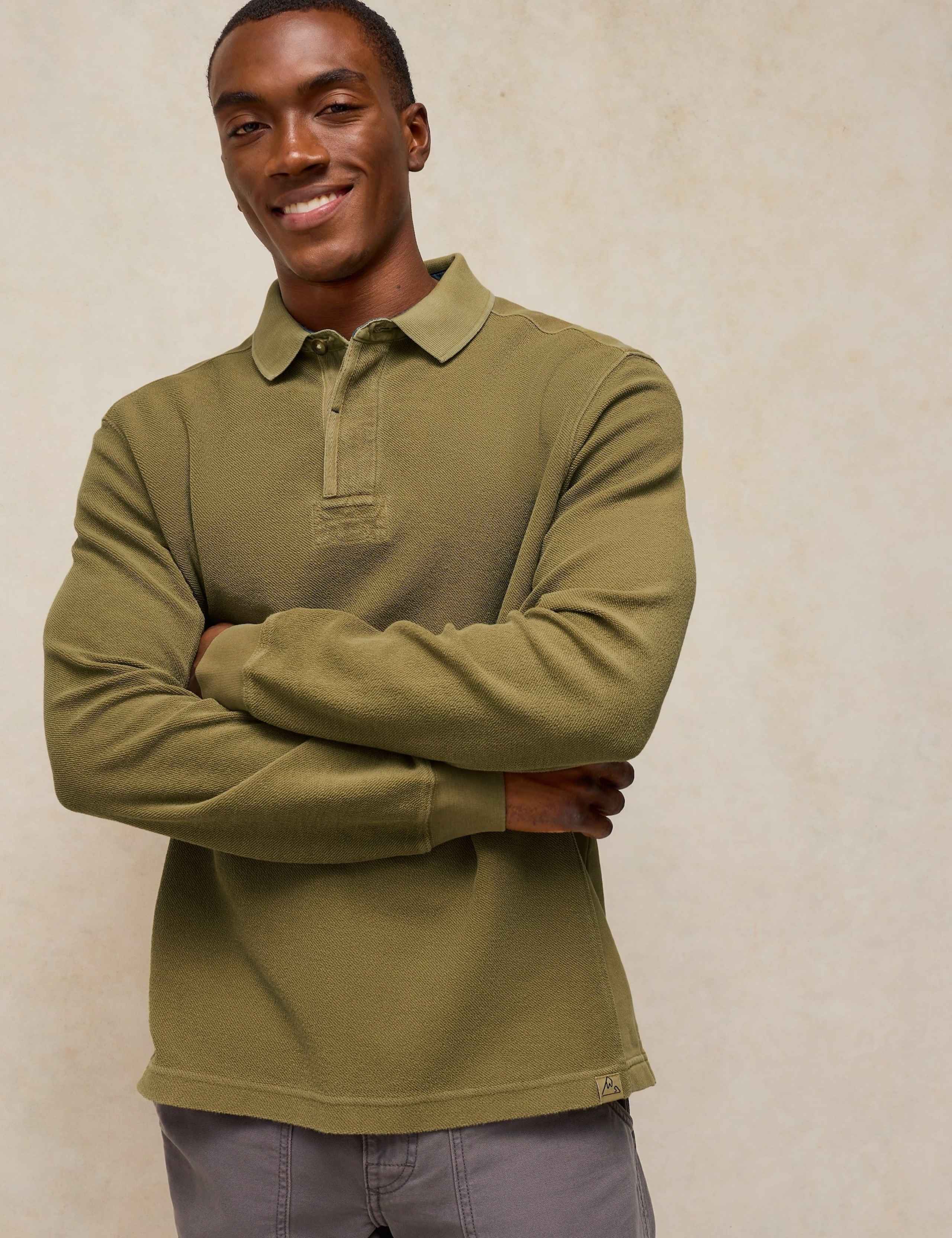 Cotton Collared Long Sleeve Sweatshirt