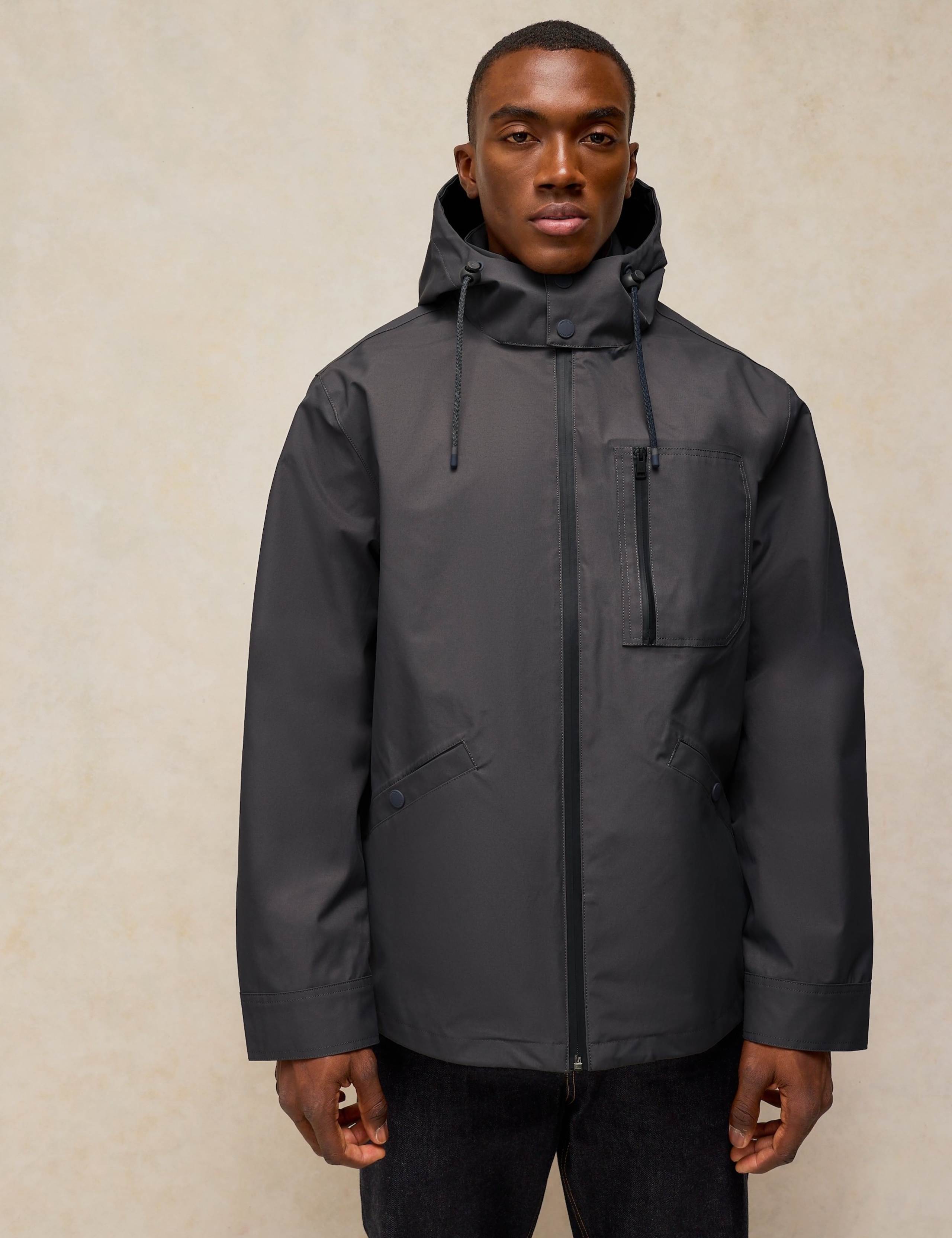 Cotton Rich Zip Up Waterproof Hooded Jacket