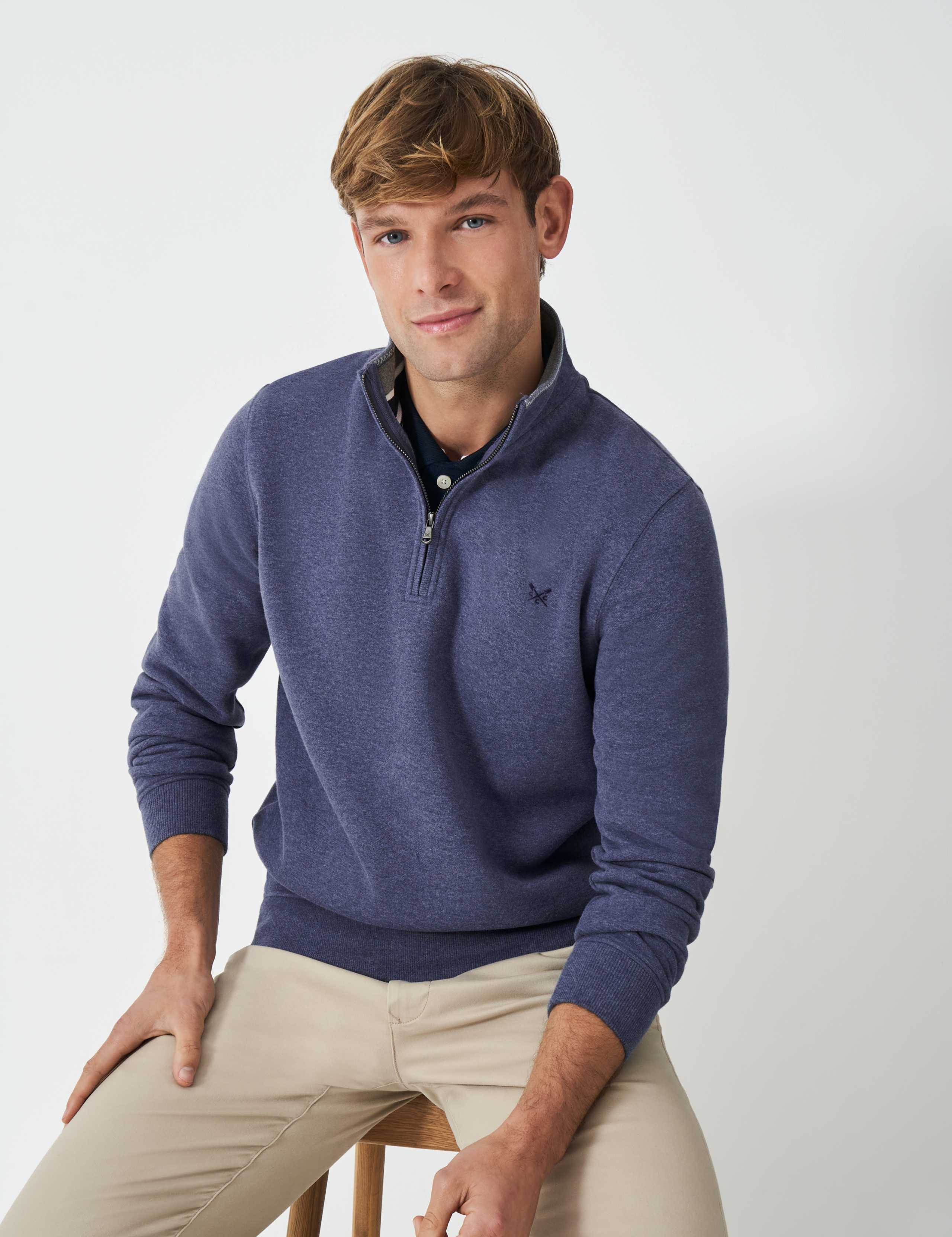 Cotton Rich Half Zip Sweatshirt