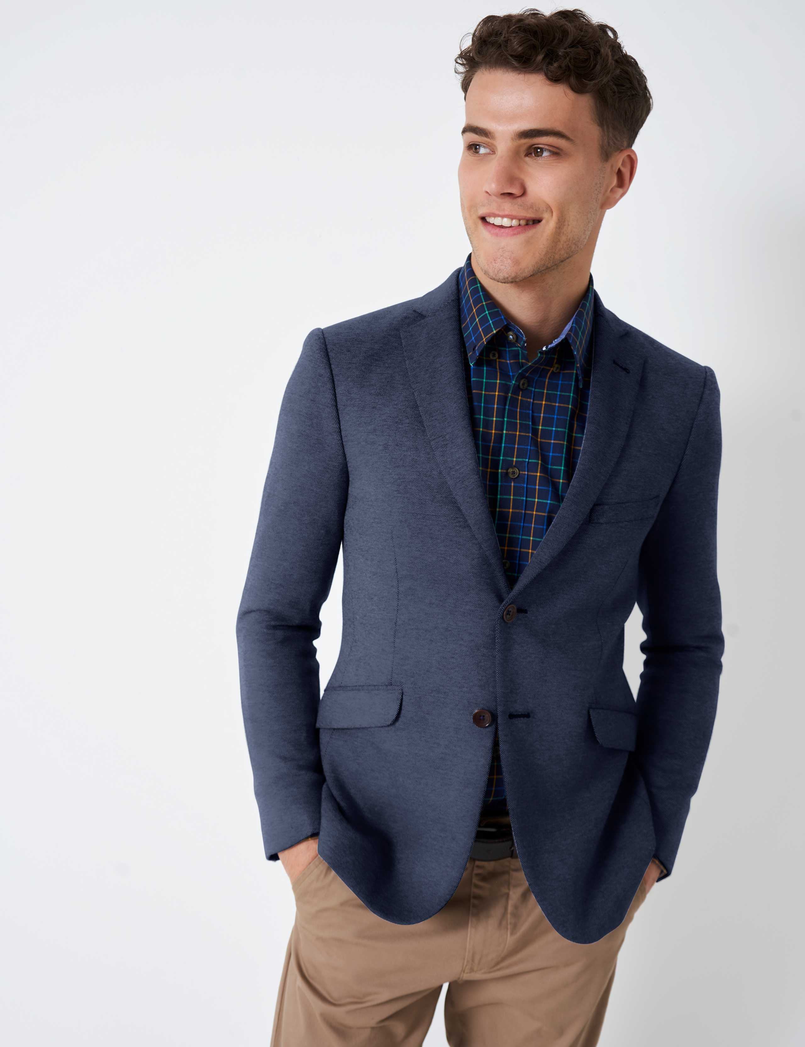 Cotton Rich Jersey Textured Blazer