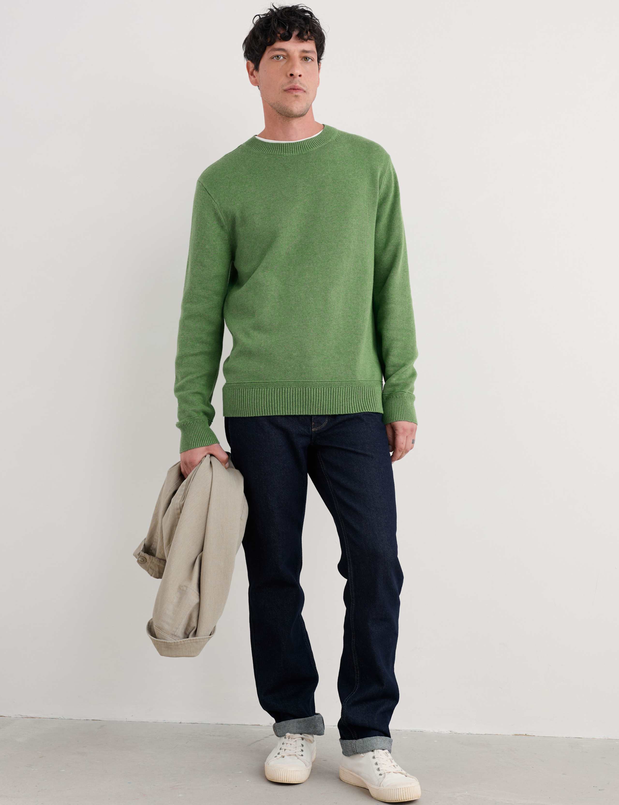 Pure Cotton Crew Neck Jumper