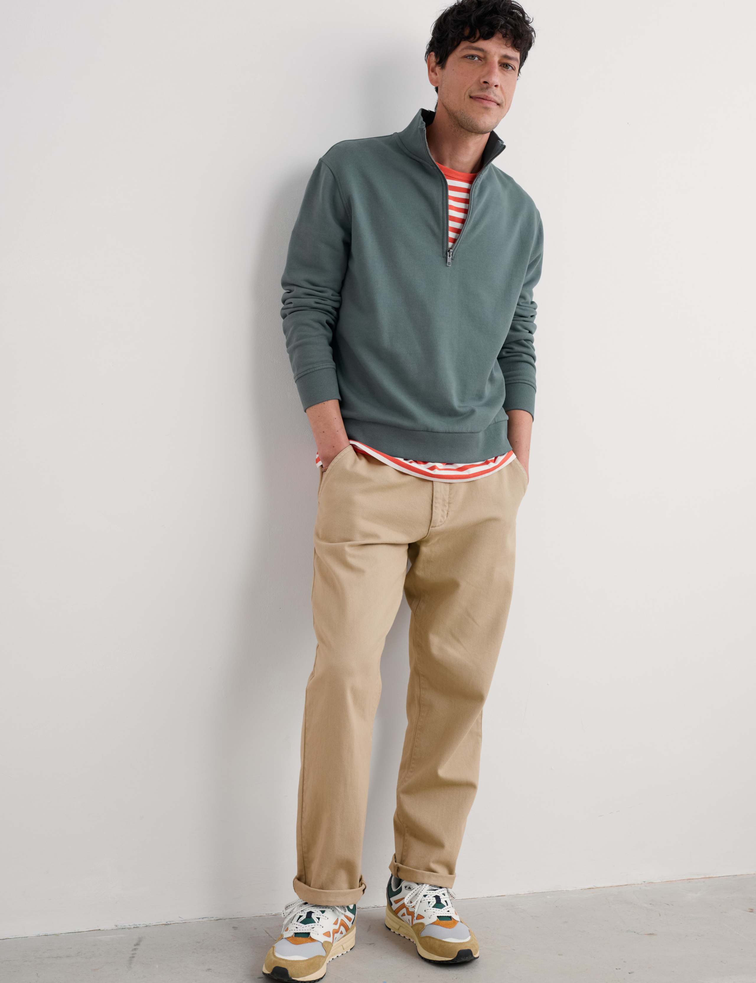 Pure Cotton Half Zip Sweatshirt