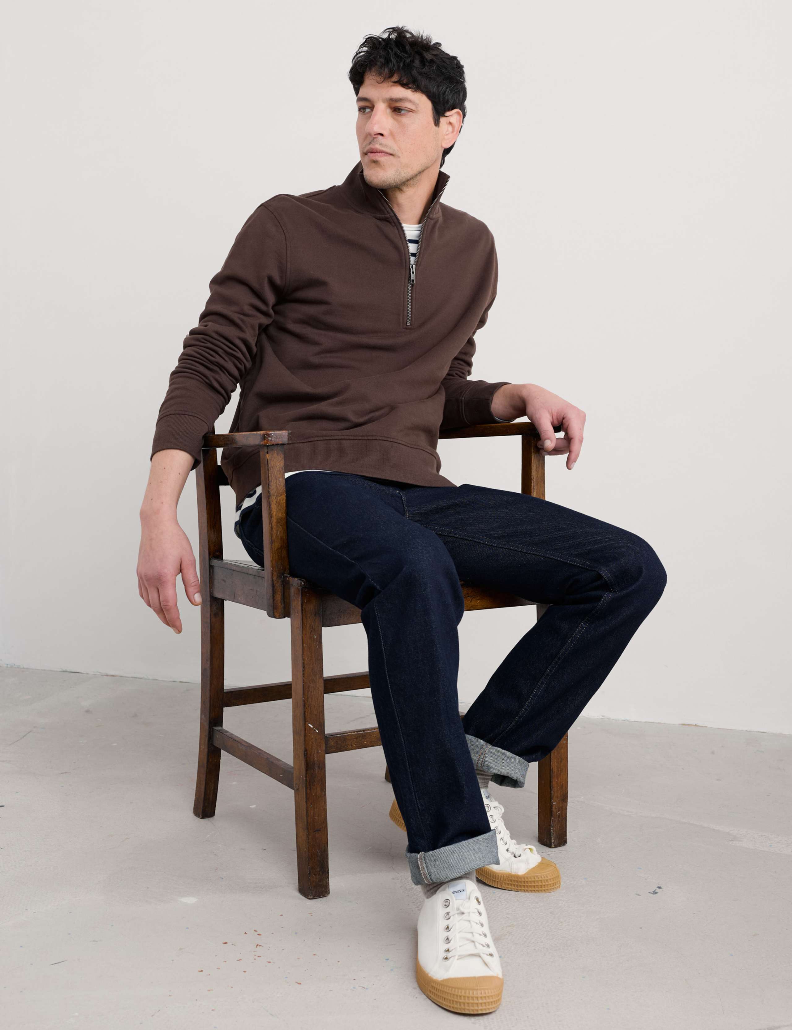 Pure Cotton Half Zip Sweatshirt