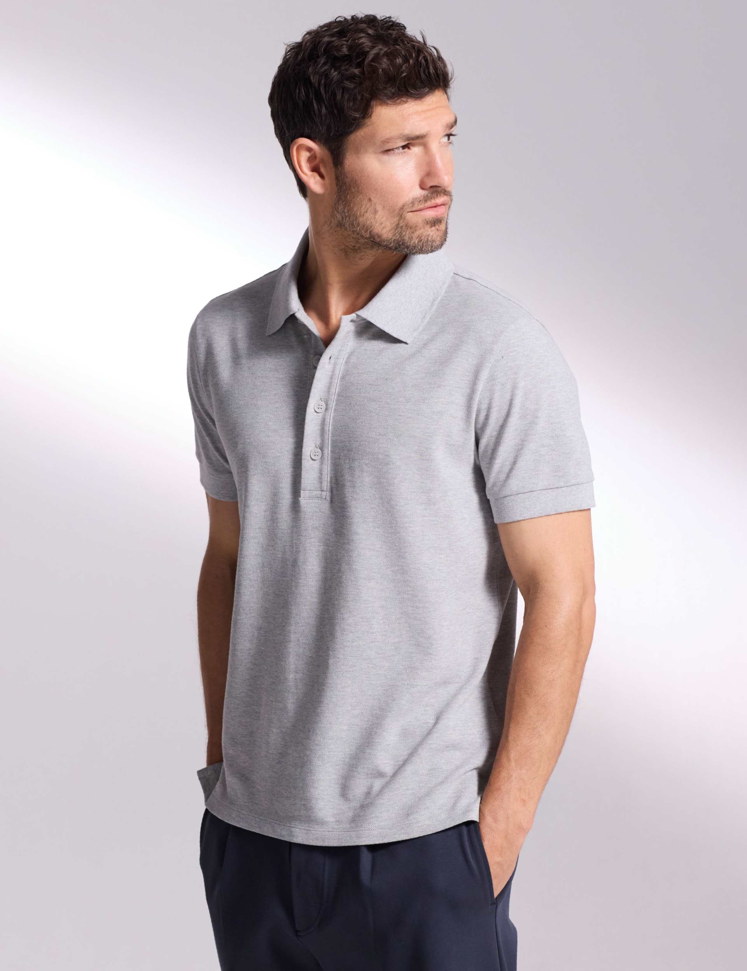 Pure Cotton Textured Polo Shirt