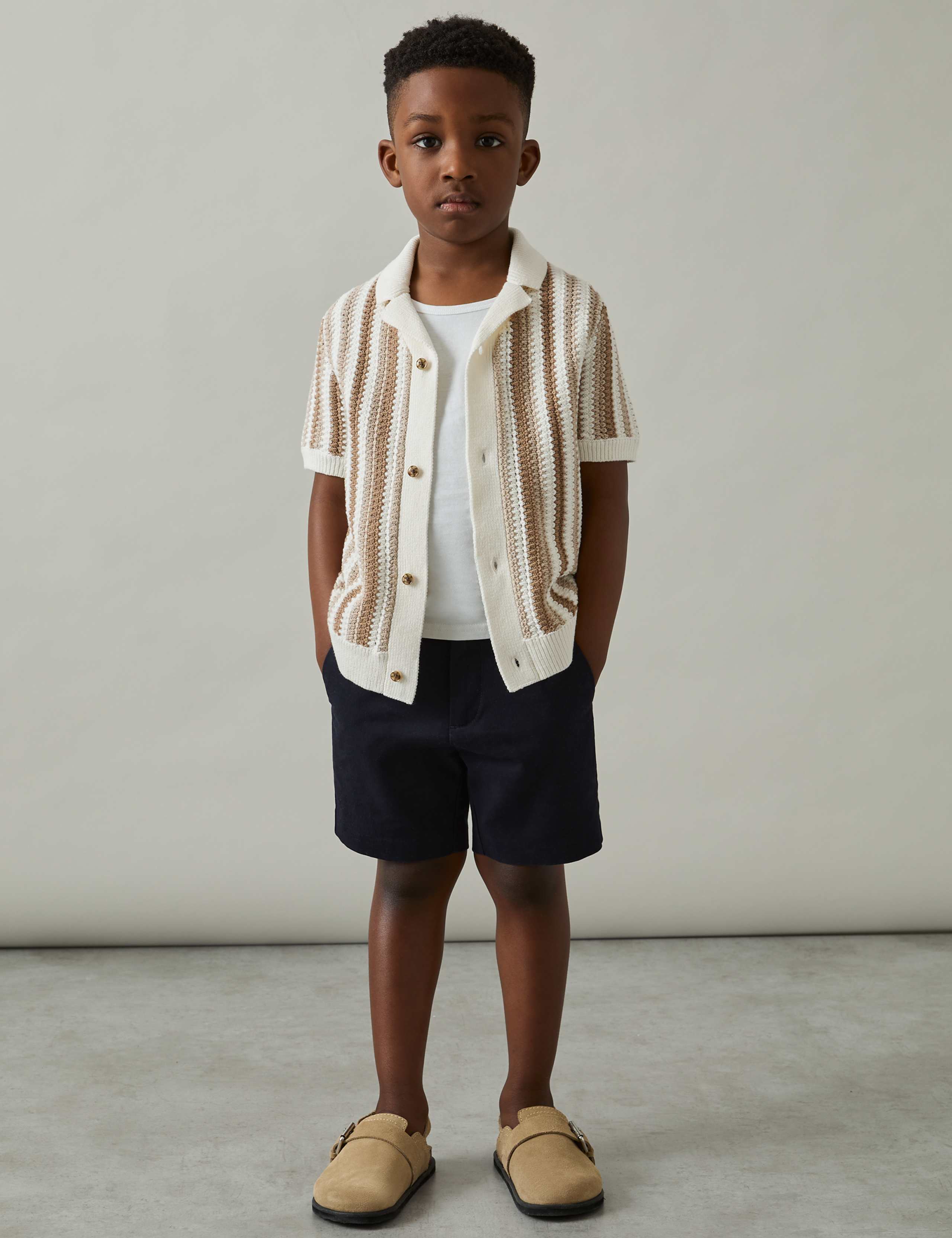 Pure Cotton Striped Knitted Shirt (3-14 Yrs)