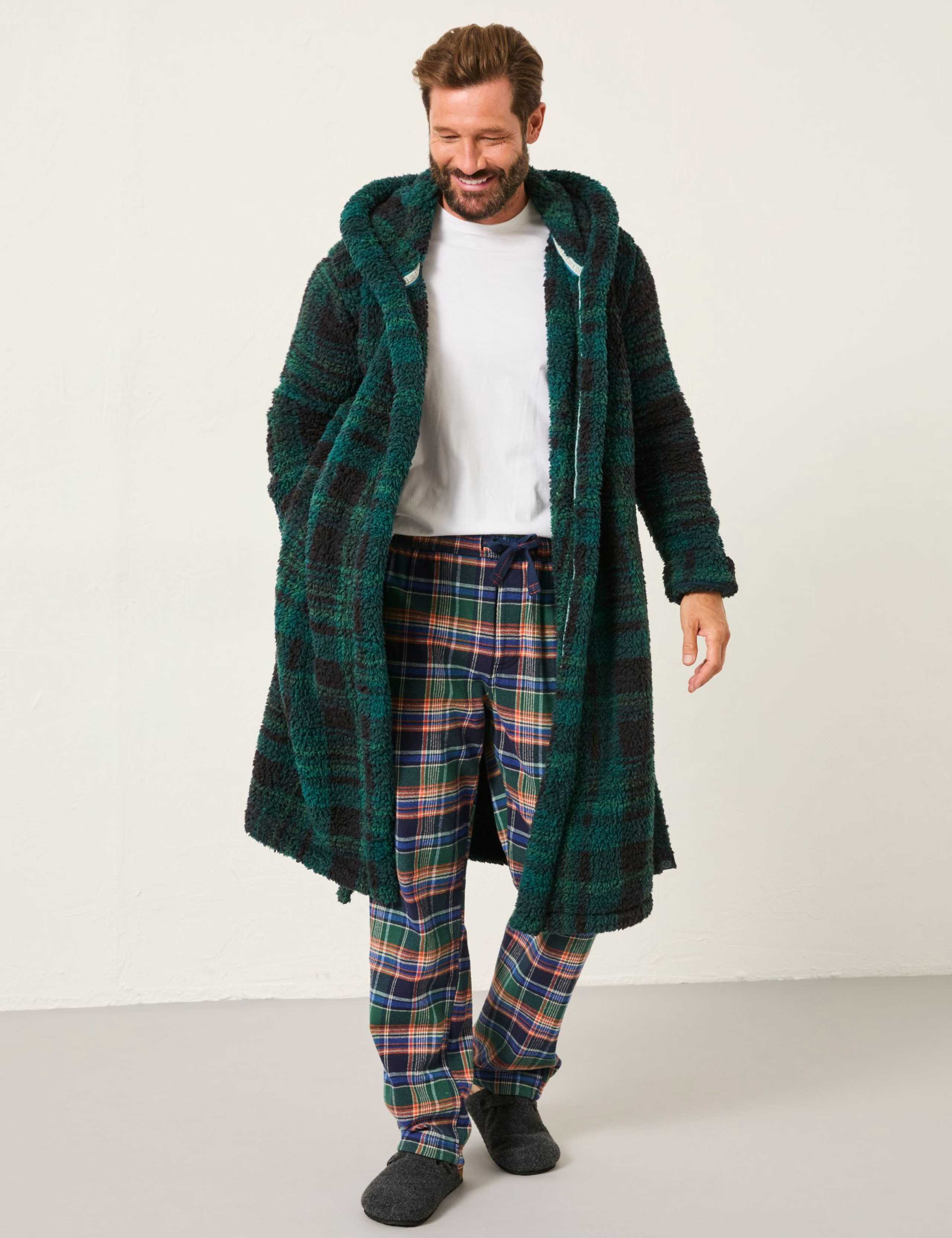 Checked Hooded Dressing Gown
