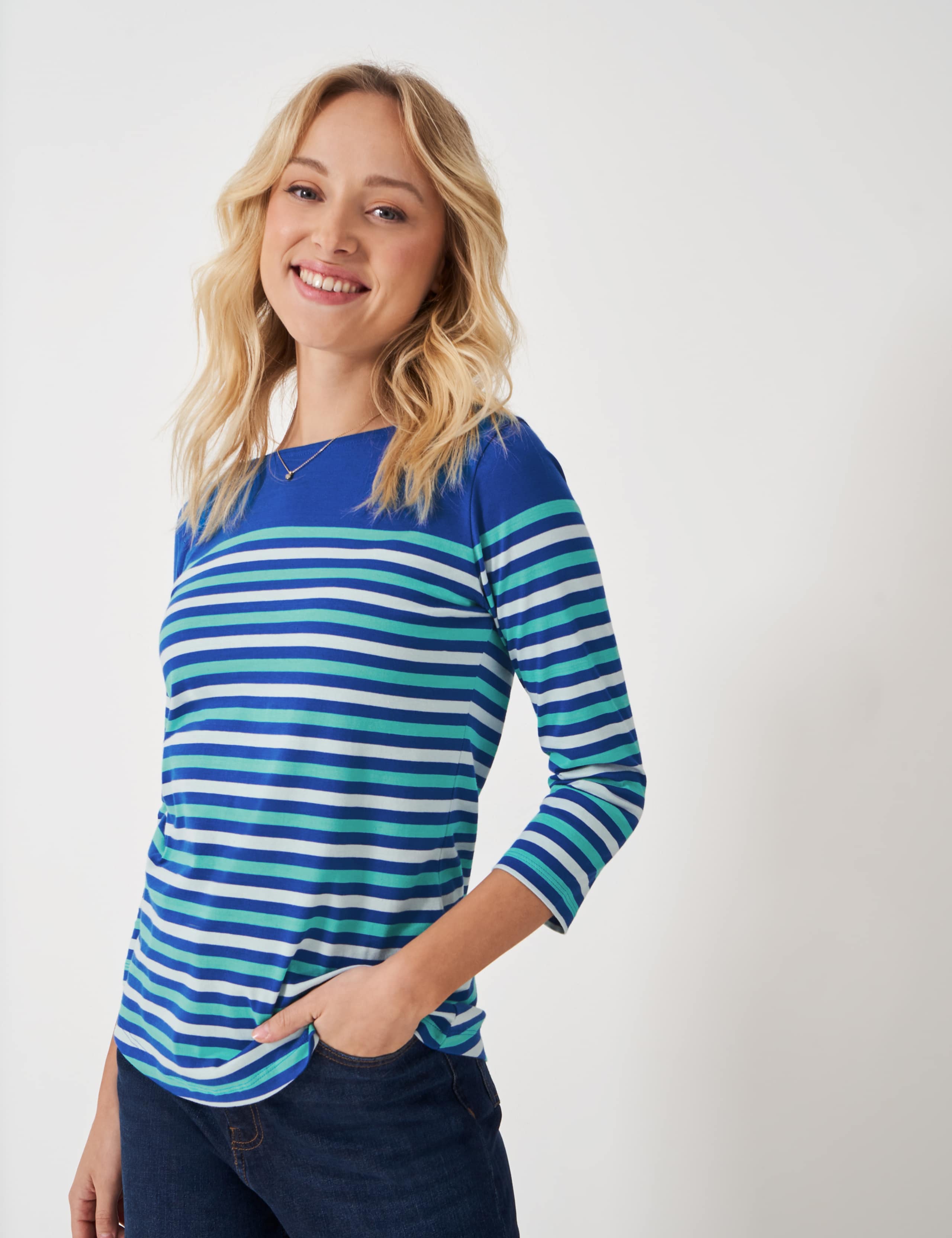 Pure Cotton Striped Top