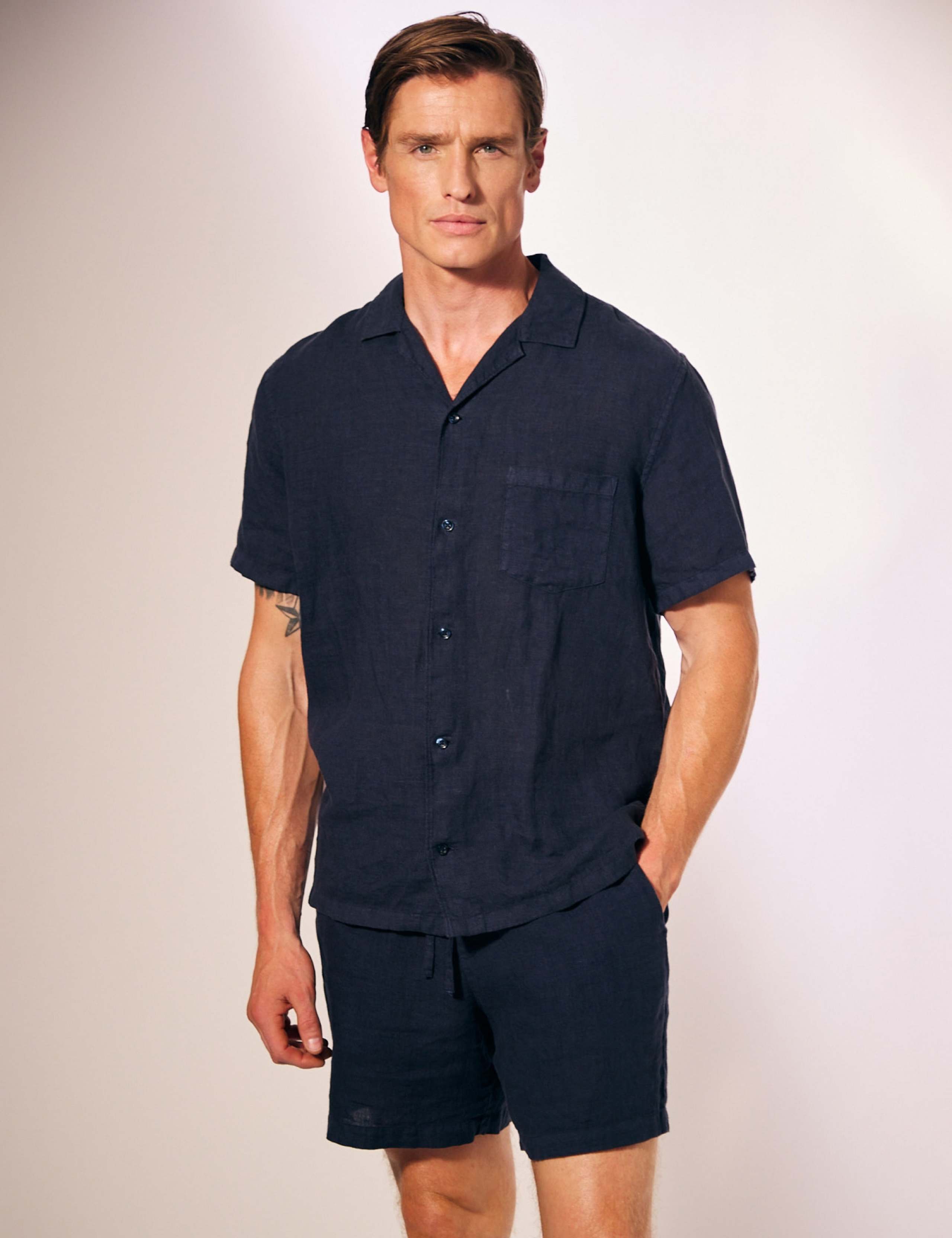 Regular Fit Pure Linen Short Sleeve Shirt