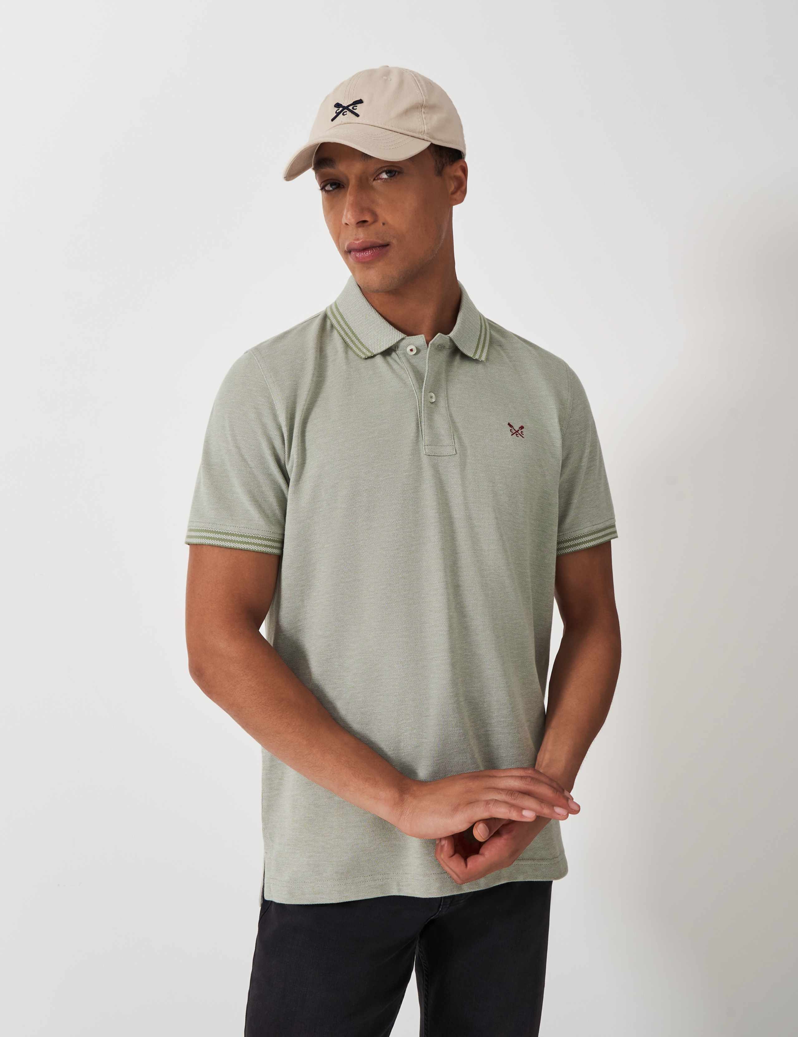 Pure Cotton Pique Tipped Polo Shirt