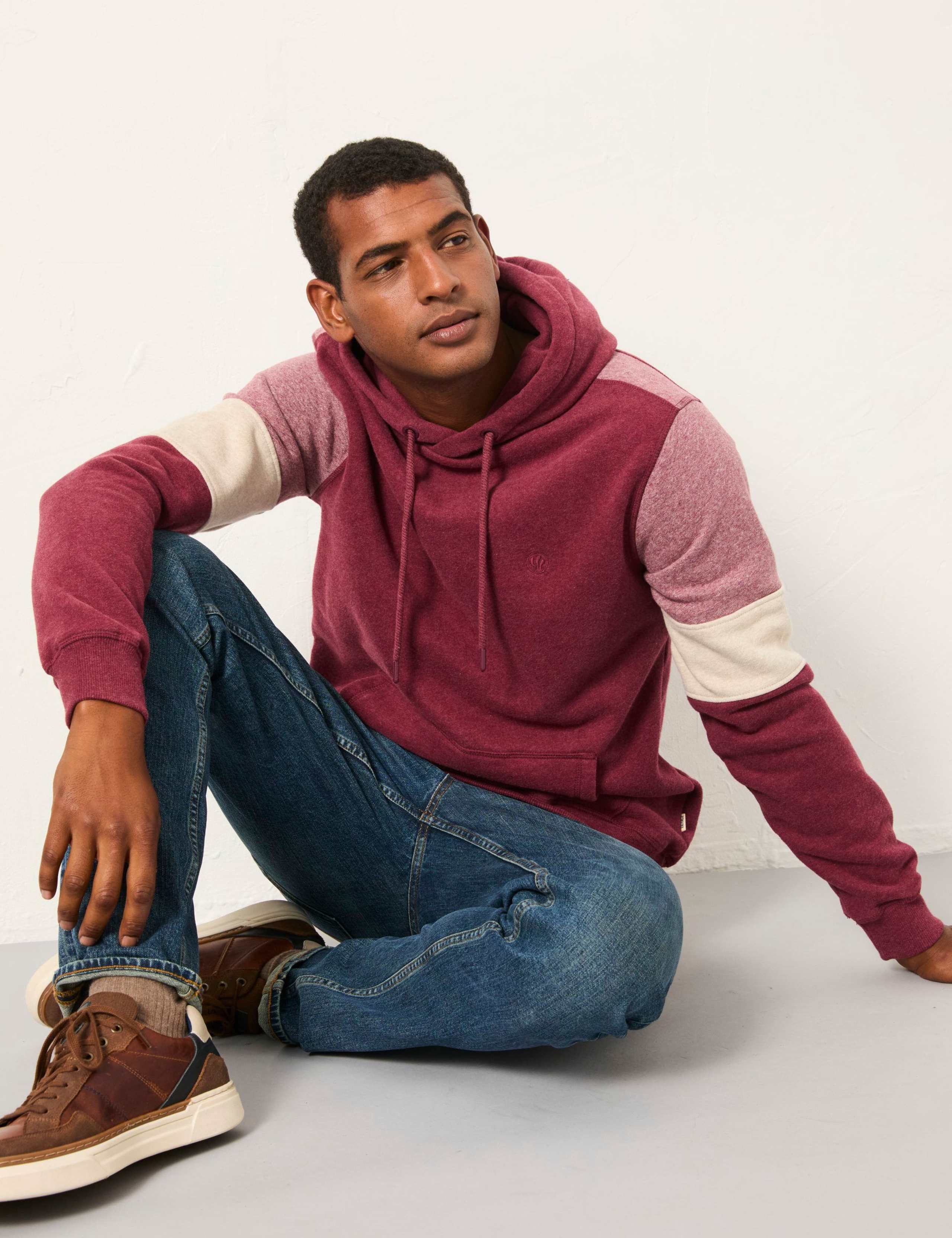 Pure Cotton Colour Block Hoodie