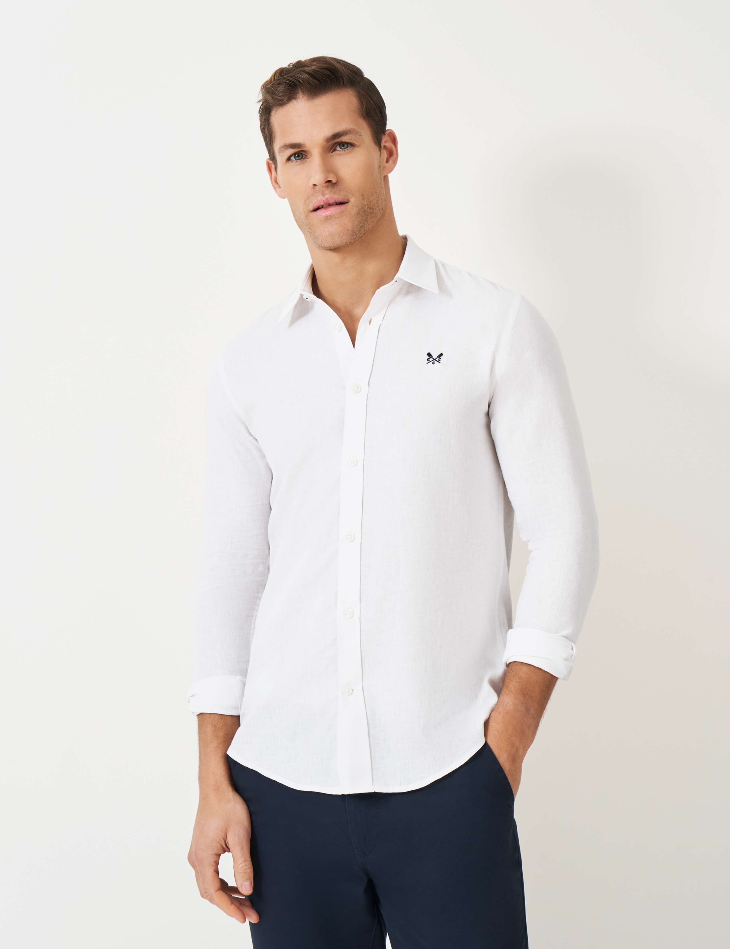 Regular Fit Linen Rich Shirt
