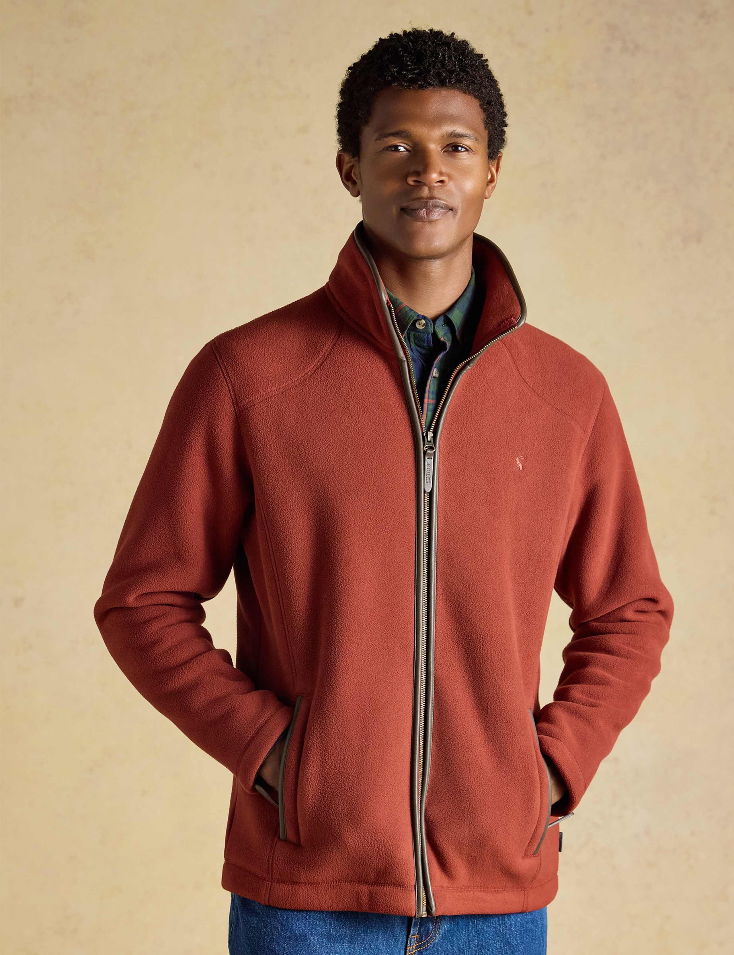 Fleece Funnel Neck Zip Up Jacket