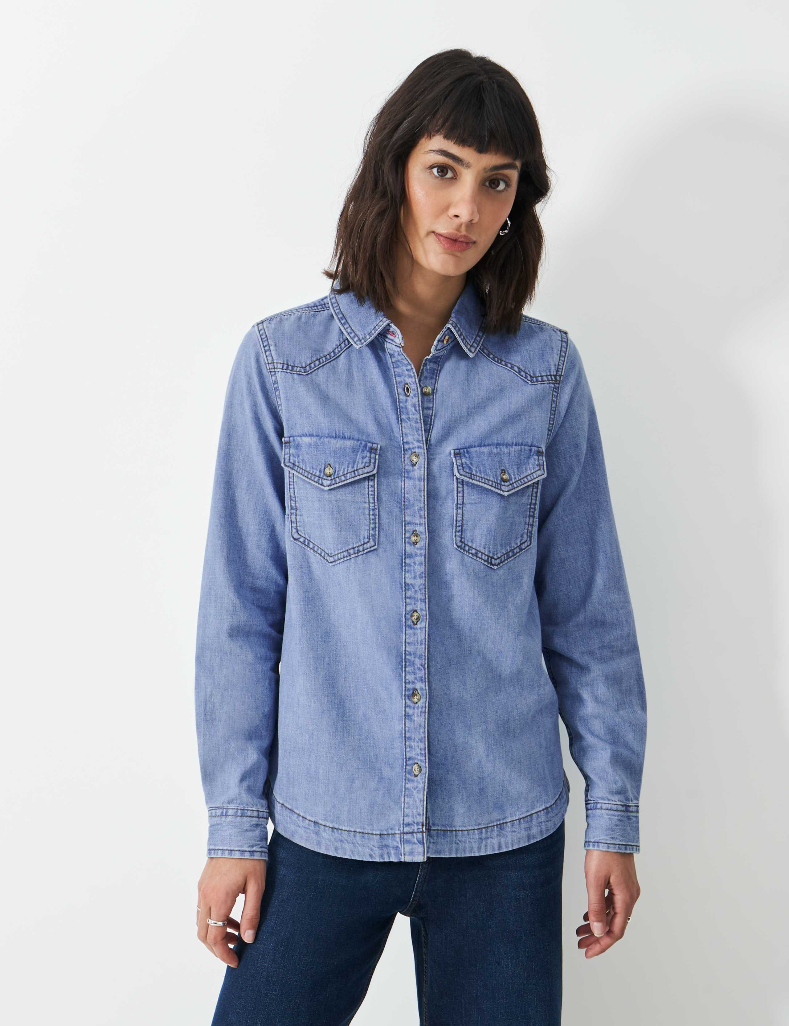 Denim Stitch Detail Shirt