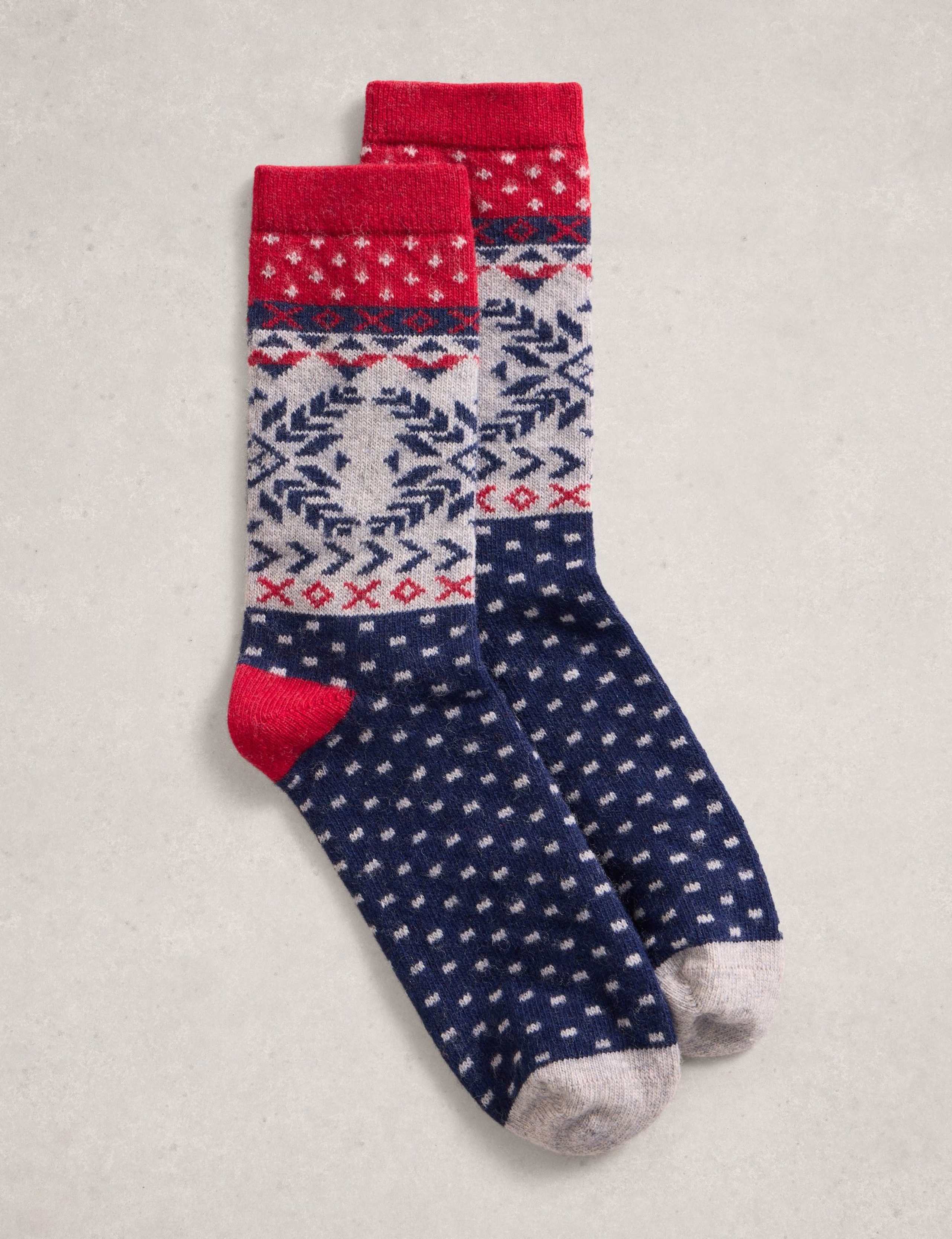 Fair Isle Novelty Wool Rich Socks