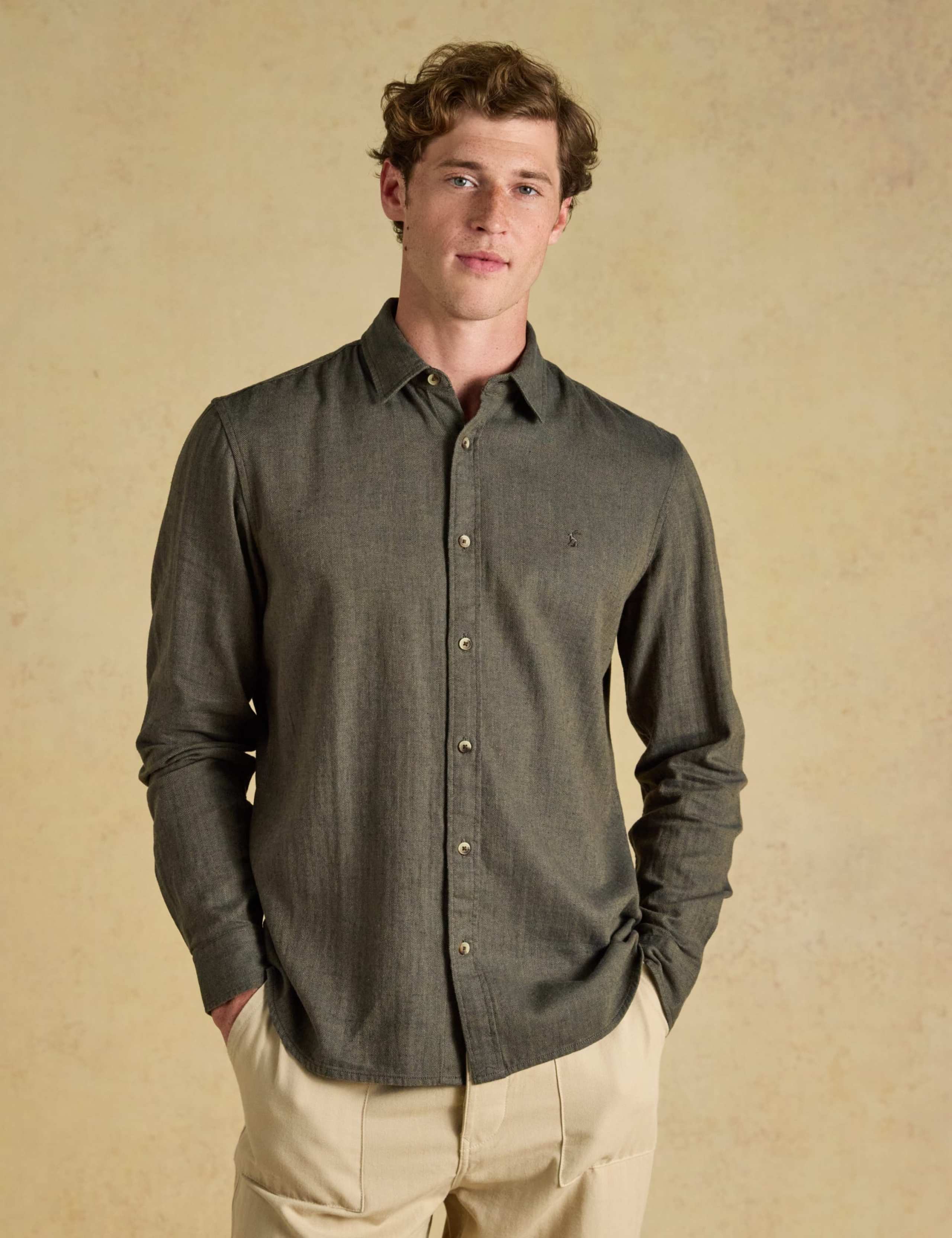 Regular Fit Linen Rich Checked Shirt