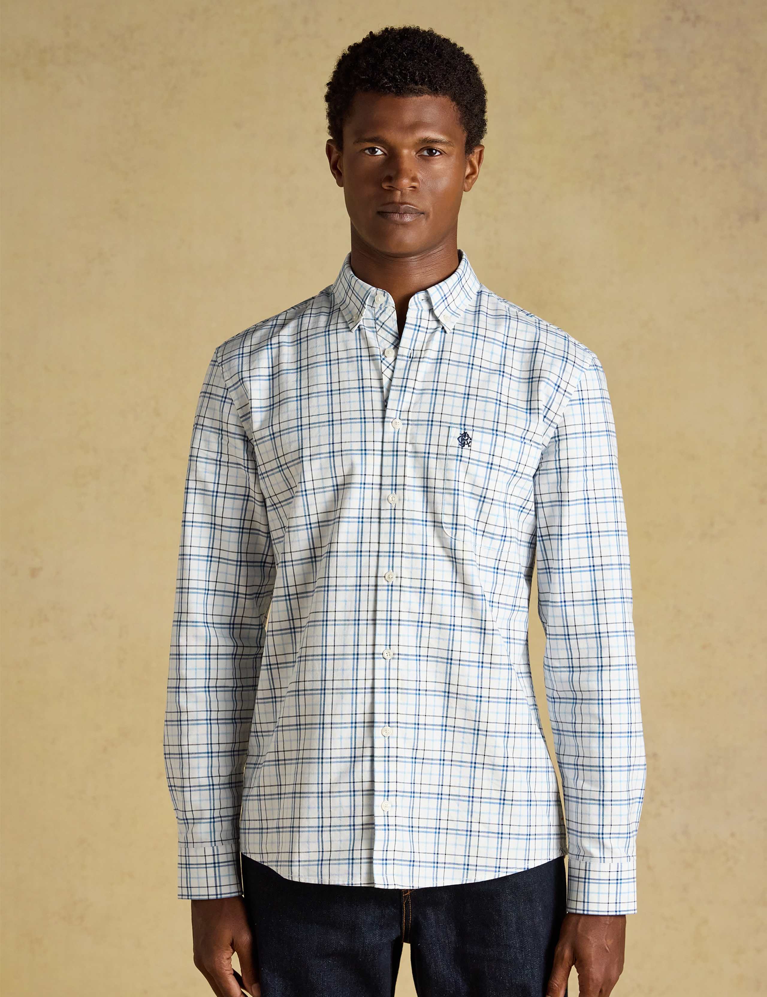 Regular Fit Pure Cotton Checked Oxford Shirt