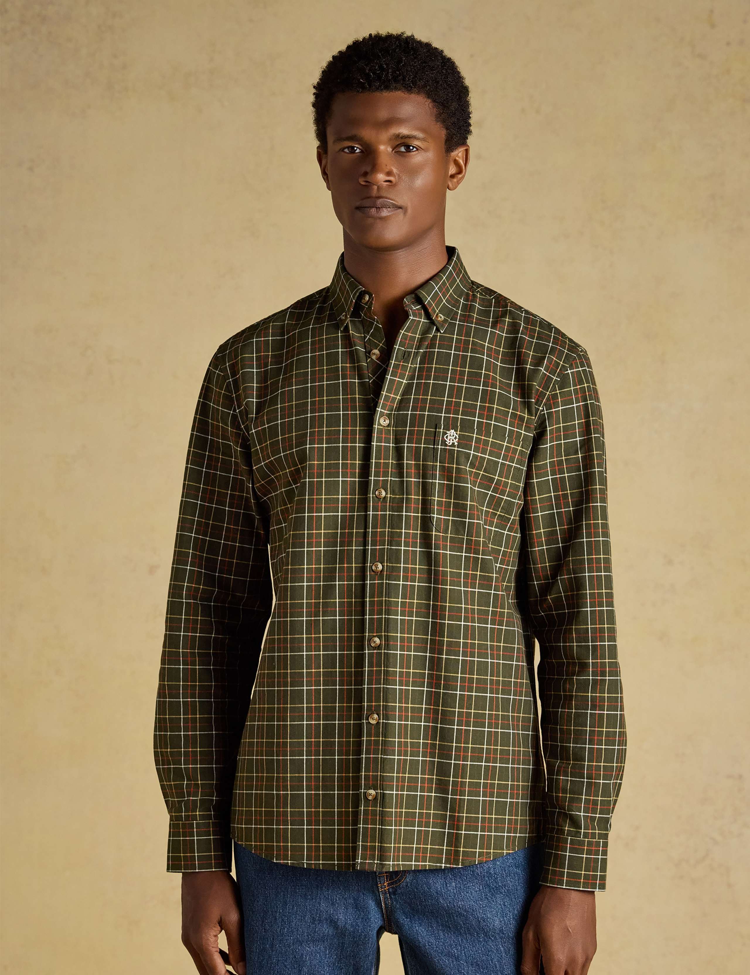 Regular Fit Pure Cotton Checked Oxford Shirt