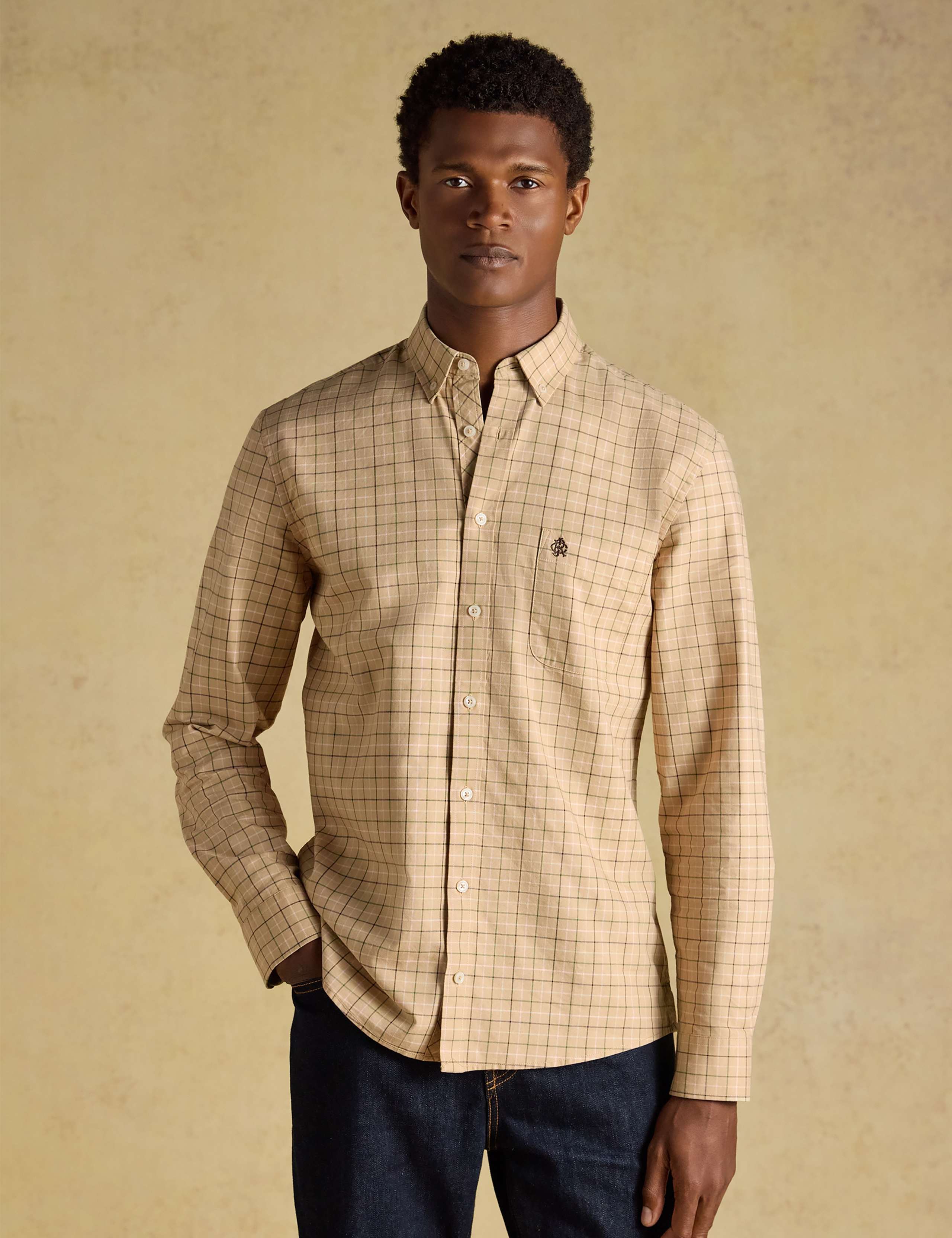 Regular Fit Pure Cotton Checked Oxford Shirt