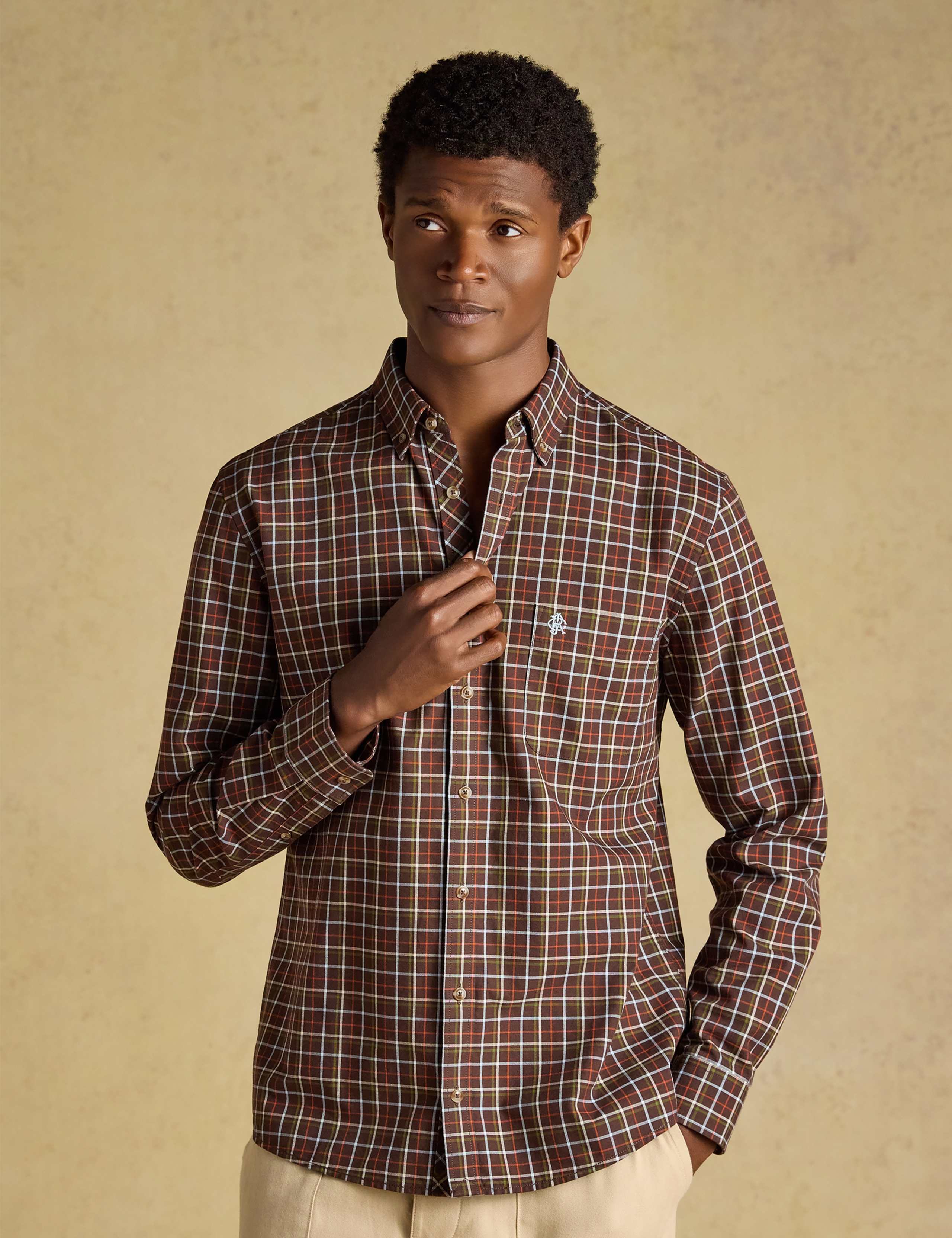 Regular Fit Pure Cotton Checked Oxford Shirt