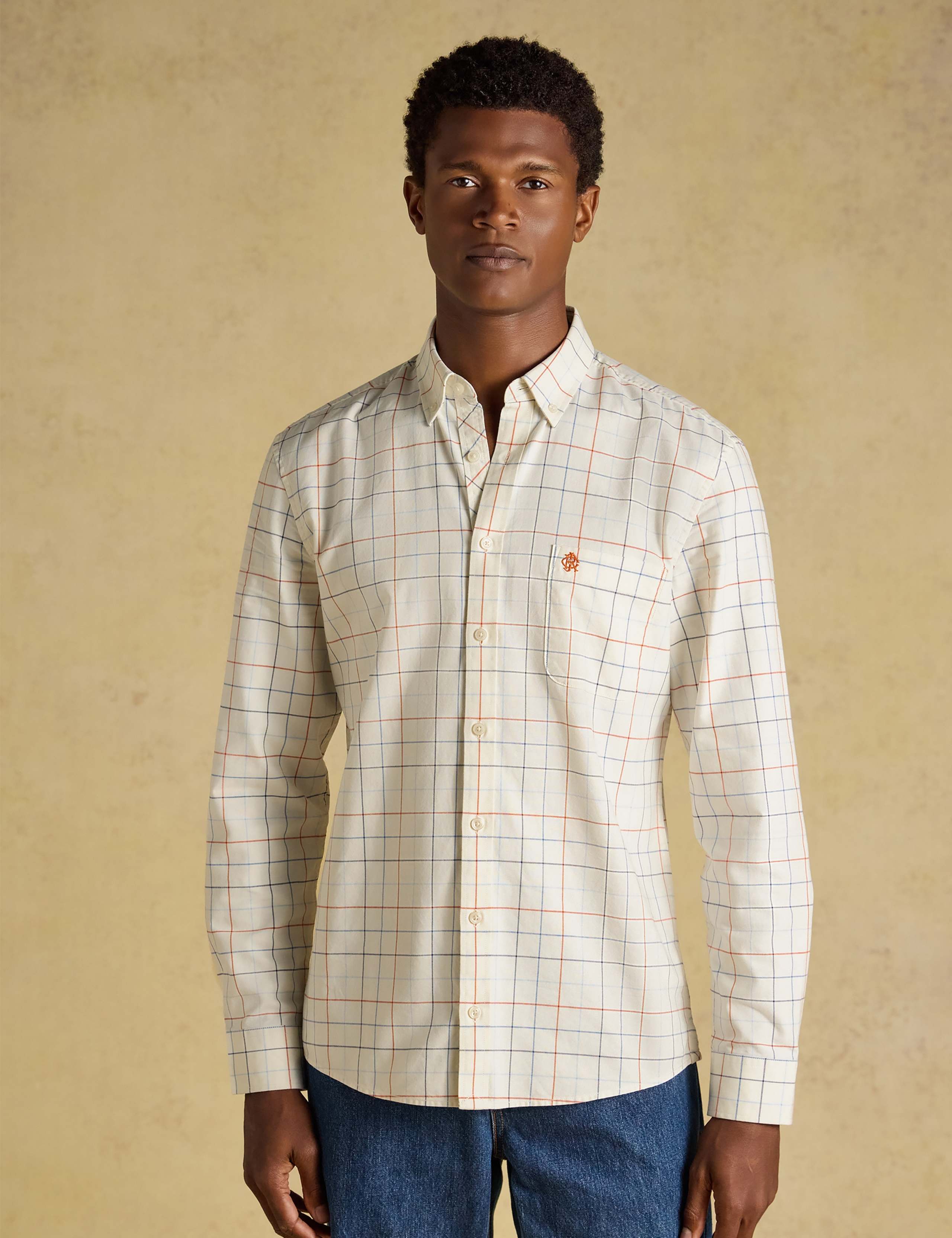 Regular Fit Pure Cotton Checked Oxford Shirt