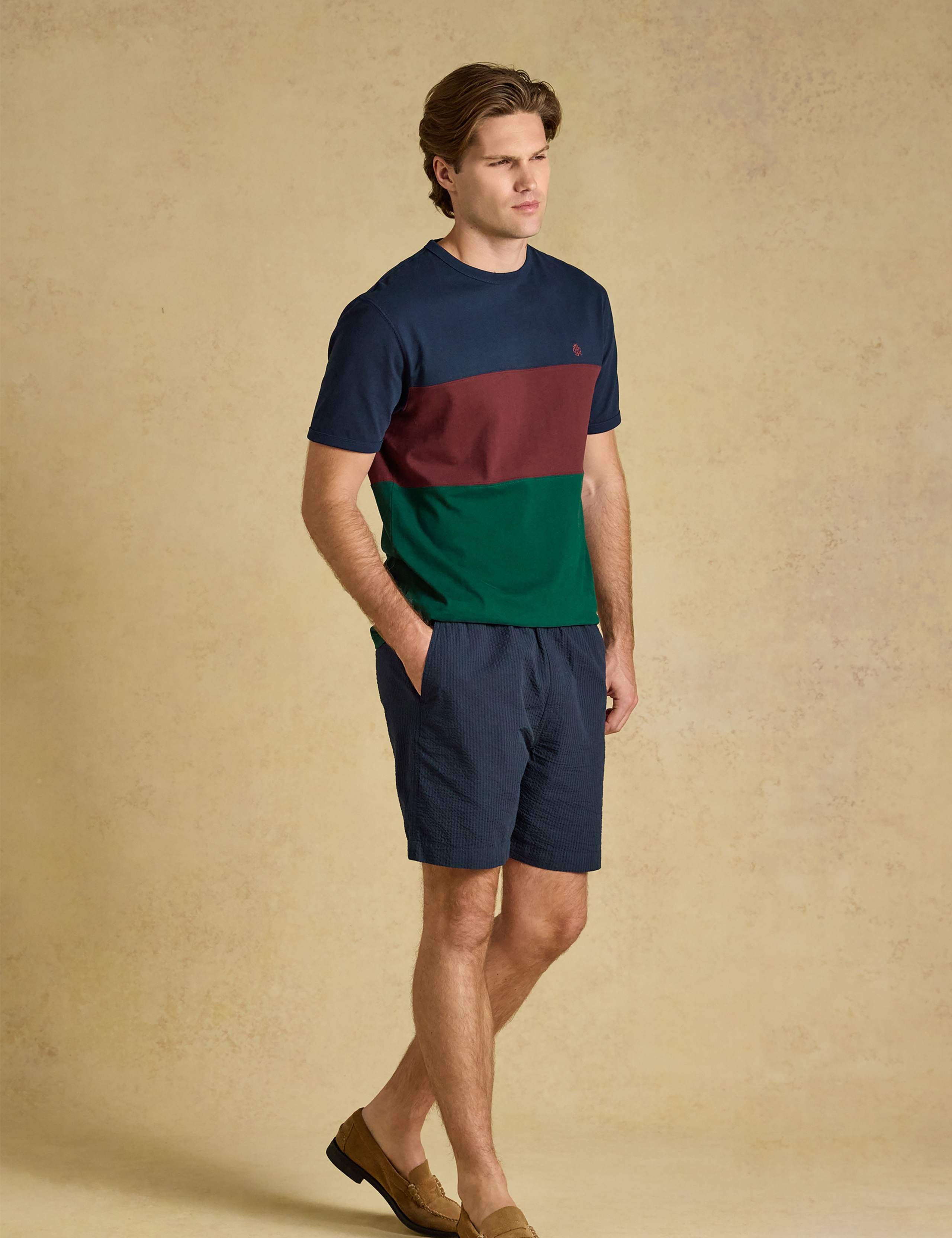 Pure Cotton Striped Crew Neck T-Shirt