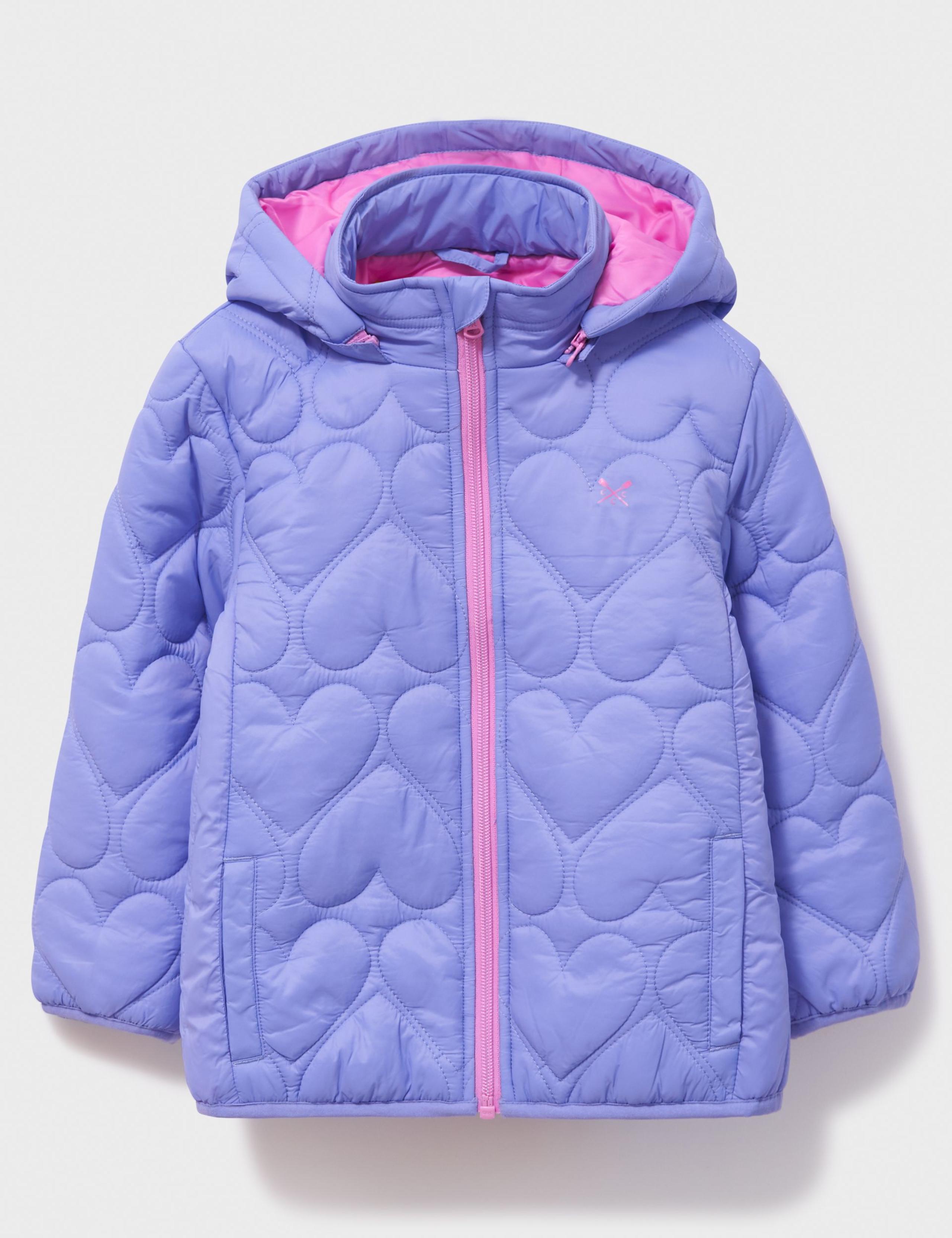 Padded Heart Quilted Hooded Jacket (3-12 Yrs)