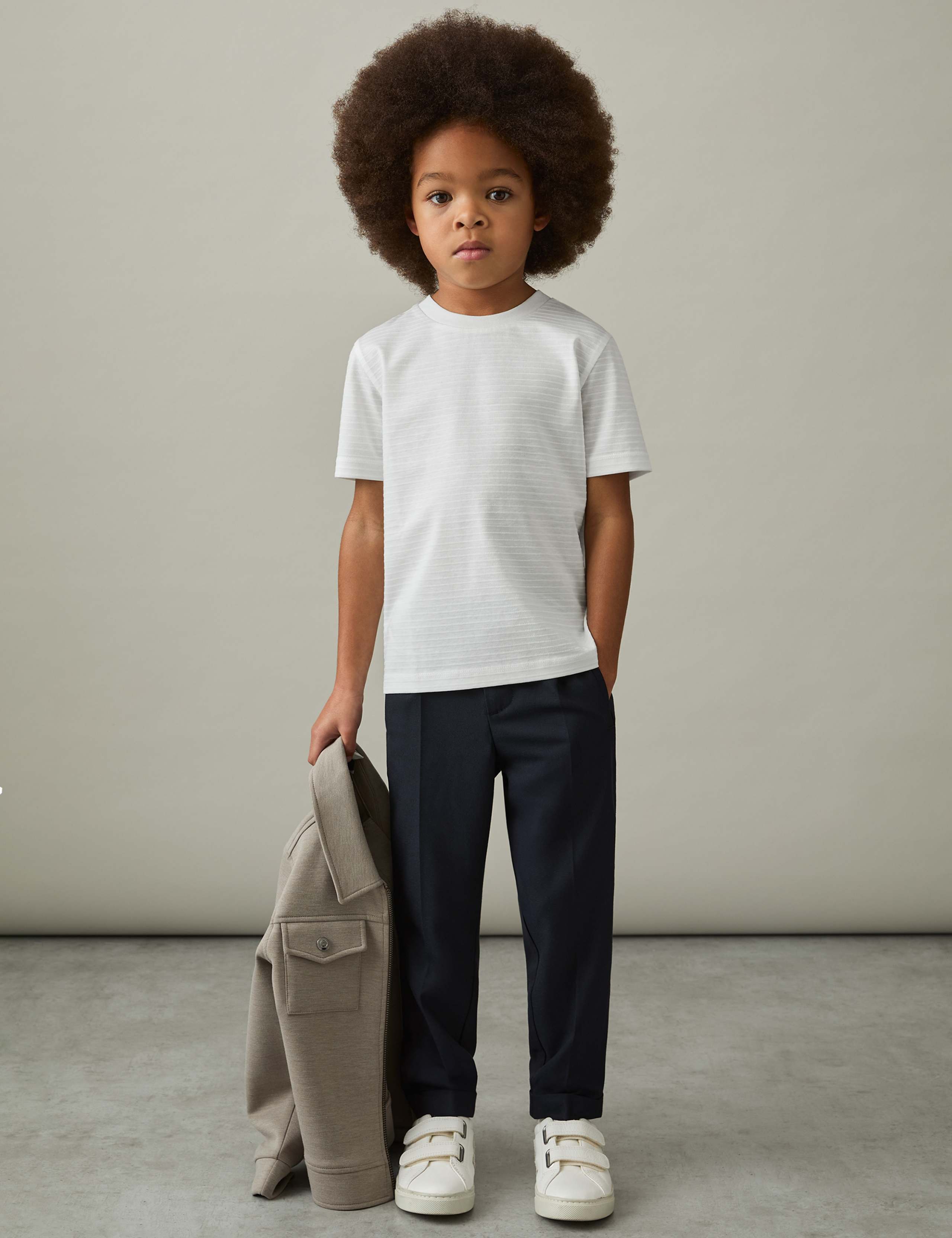 Pure Cotton Textured Stripe T-Shirt (3-14 Yrs)