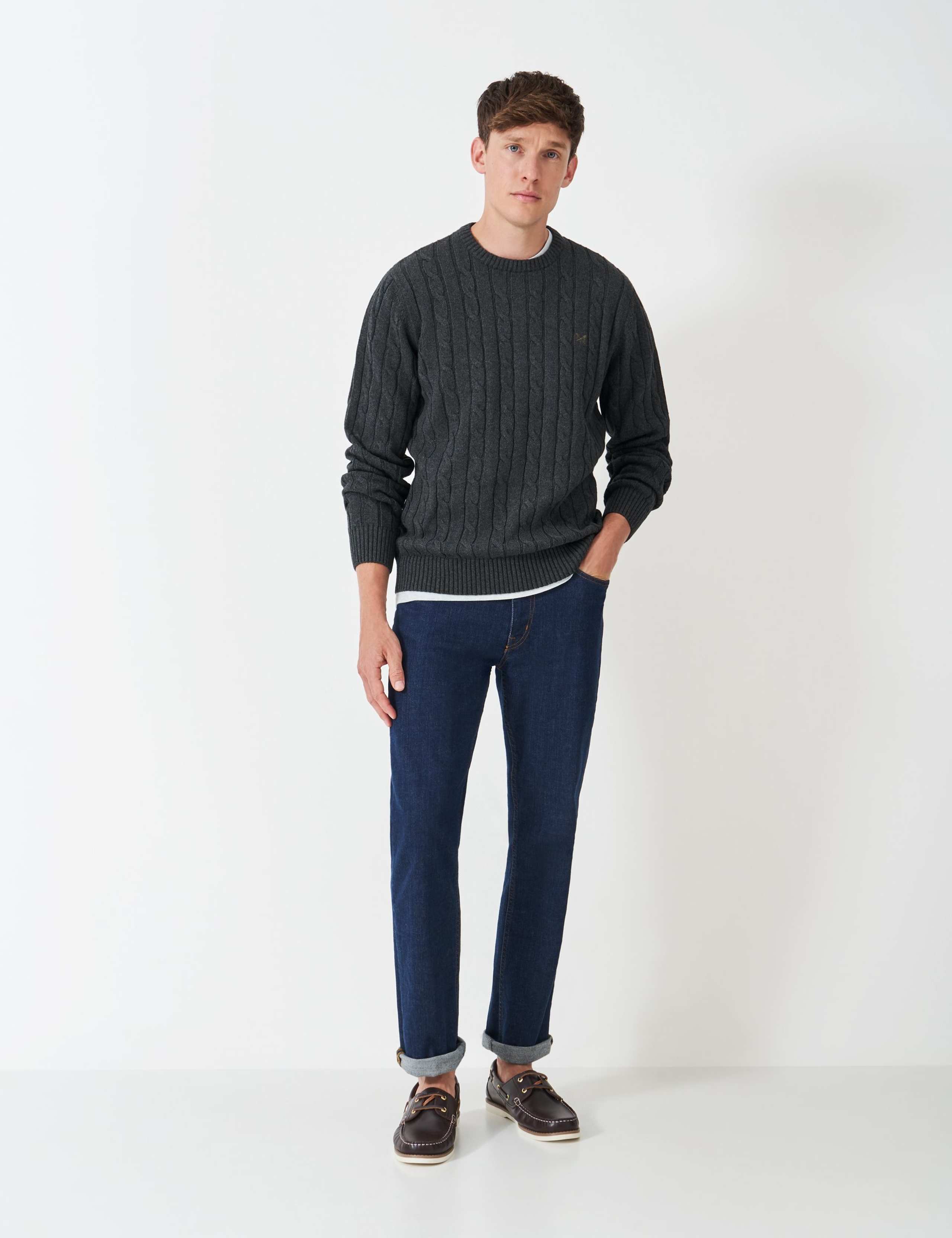 Cotton Cable Crew Neck Jumper