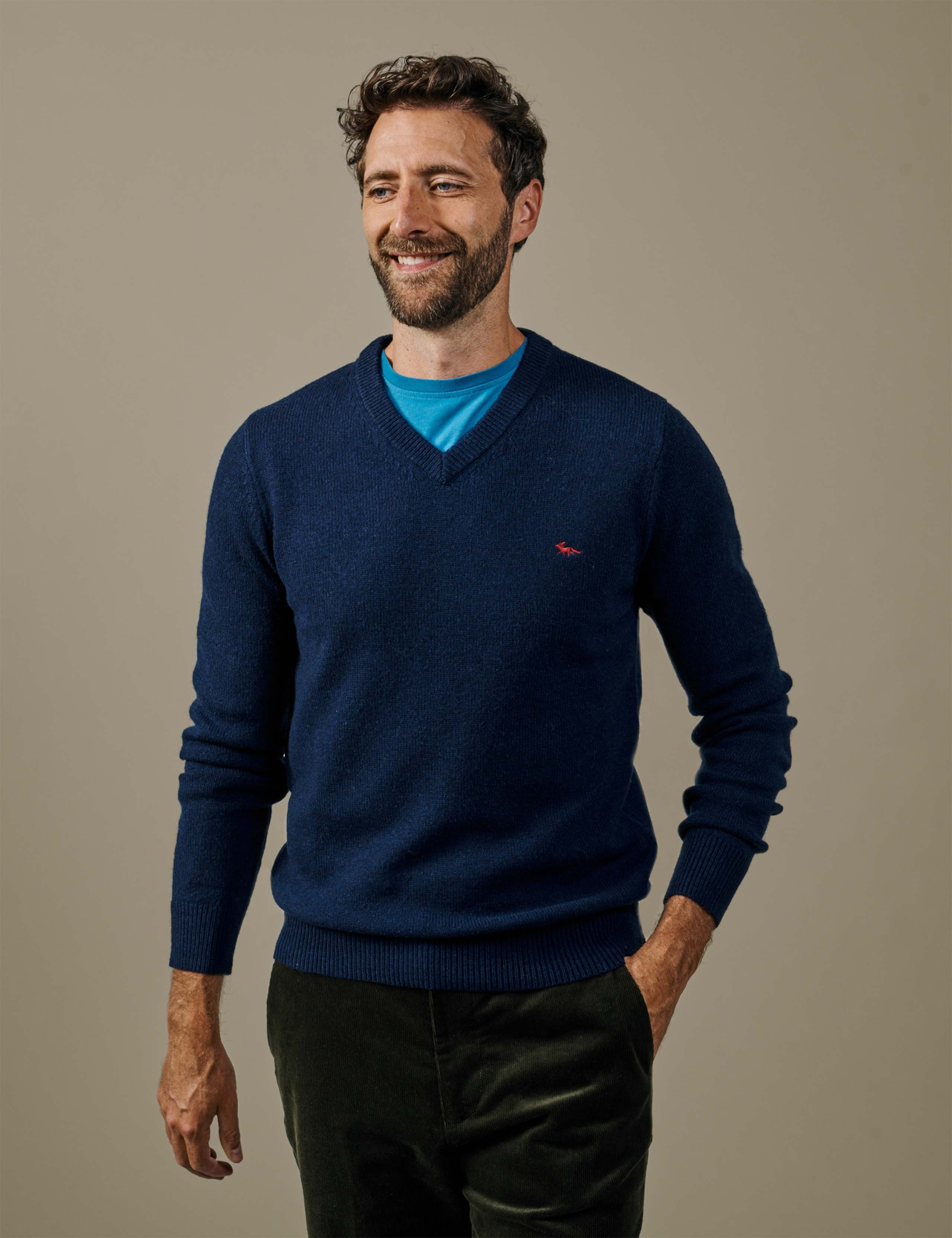 Lambswool Rich V Neck Jumper