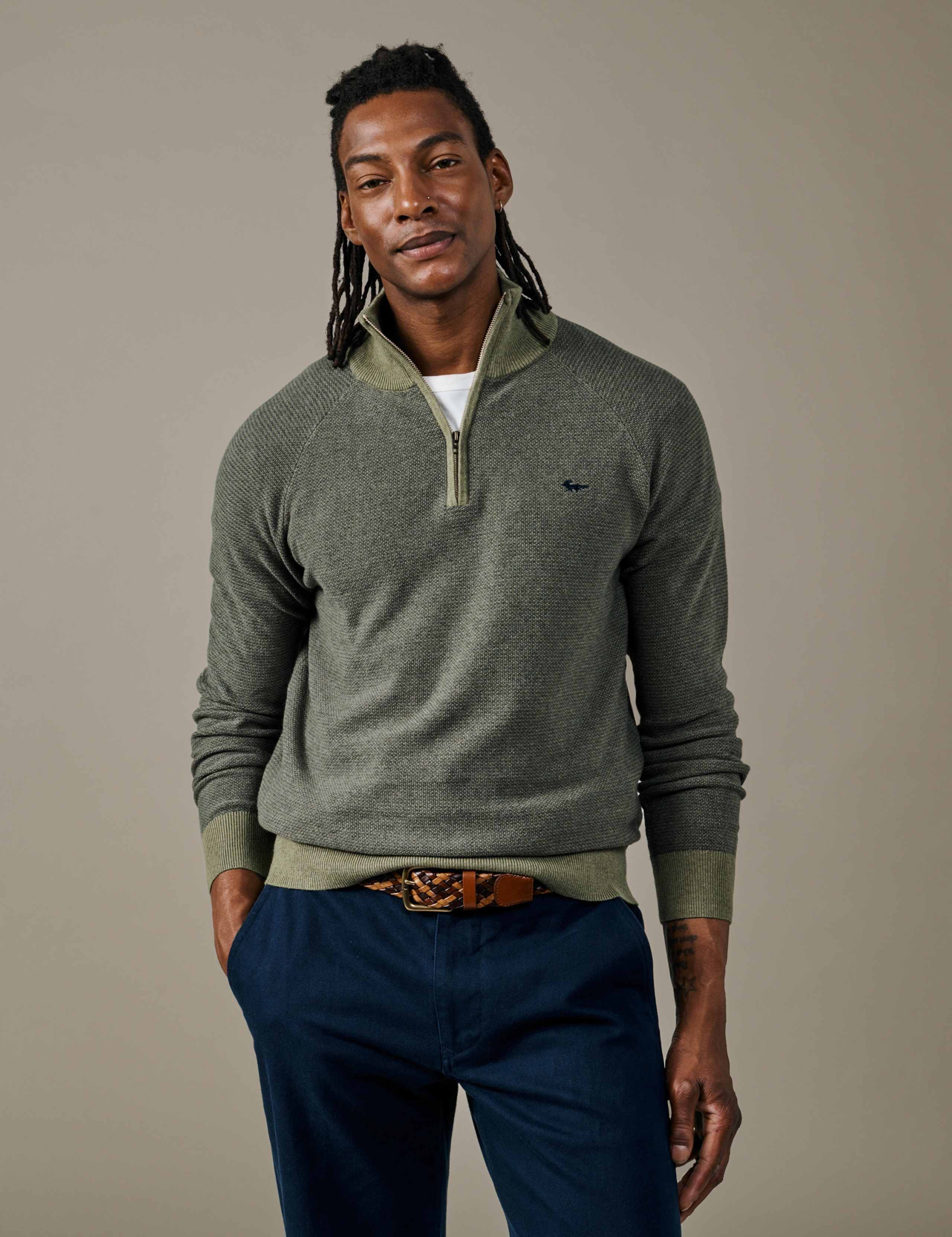 Pure Cotton Half Zip Jumper
