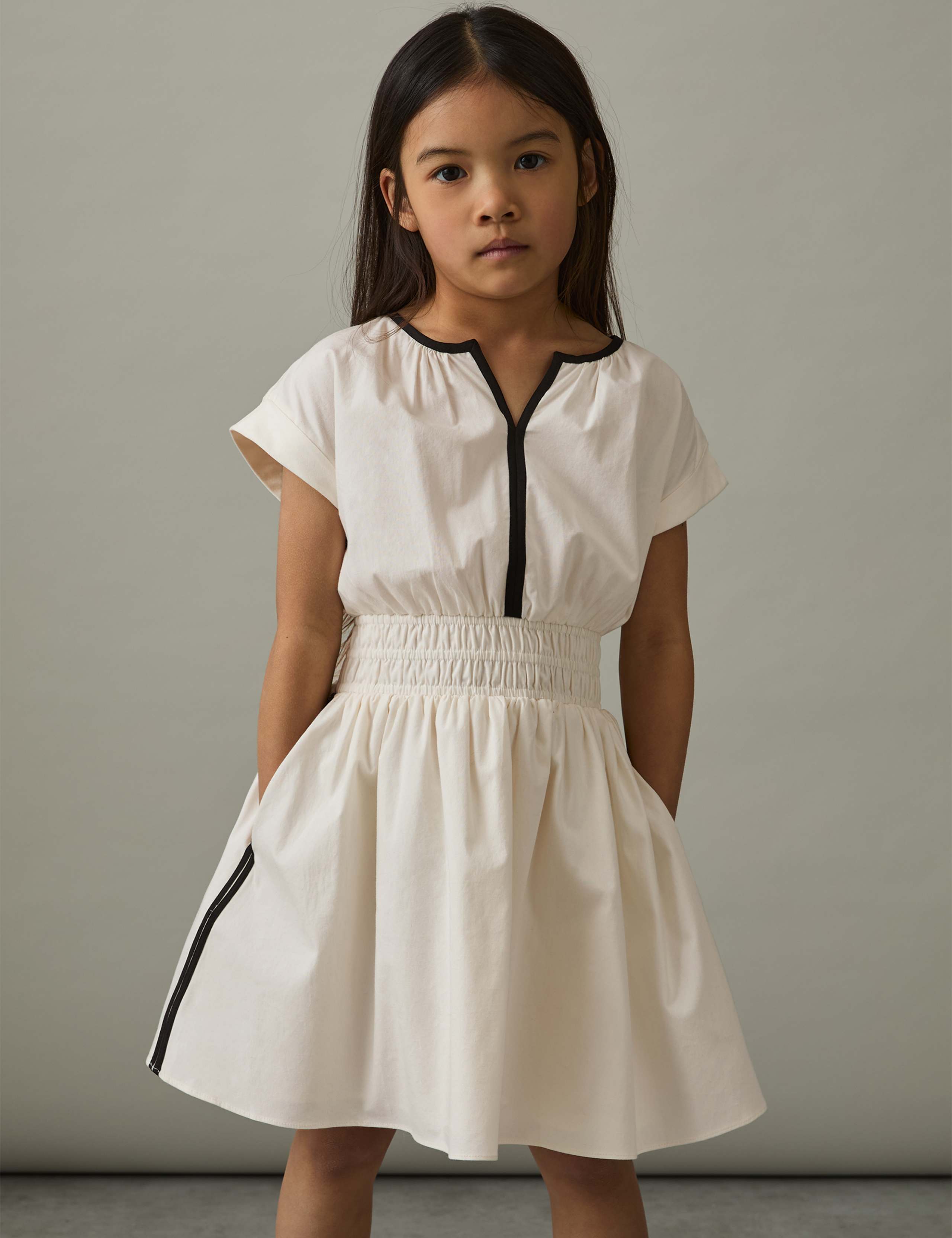 Pure Cotton Ruched Dress (4-14 Yrs)