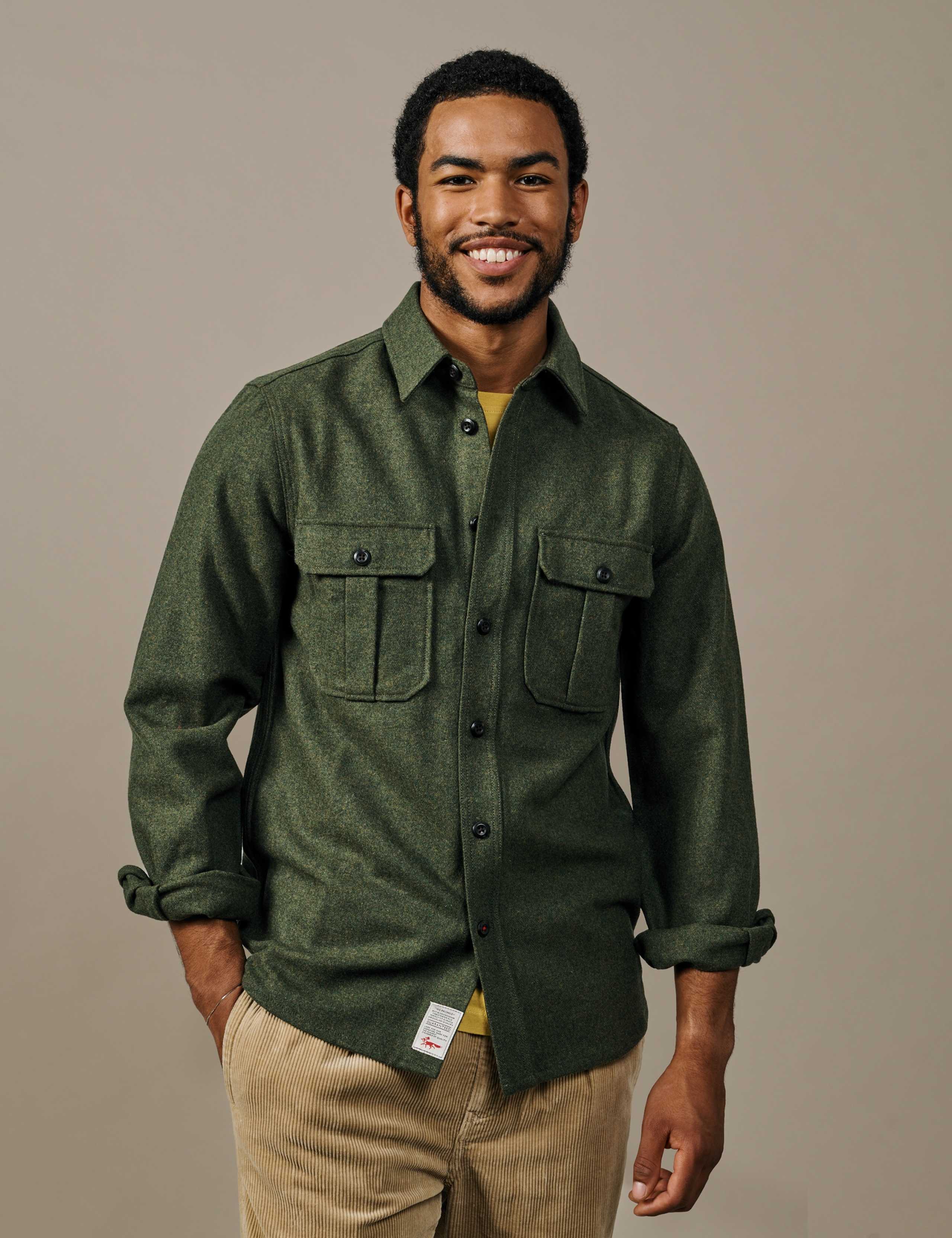 Regular Fit Wool Rich Textured Overshirt